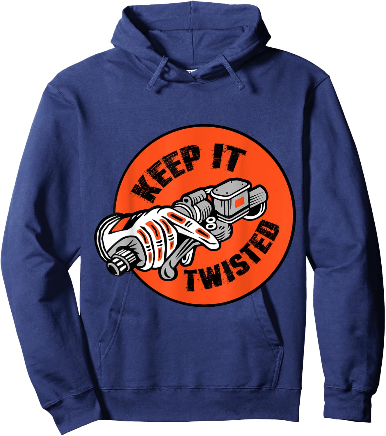 Motorcycle Biker Keep It Twisted Funny & Vintage Hoodie - Hoodie | Navy