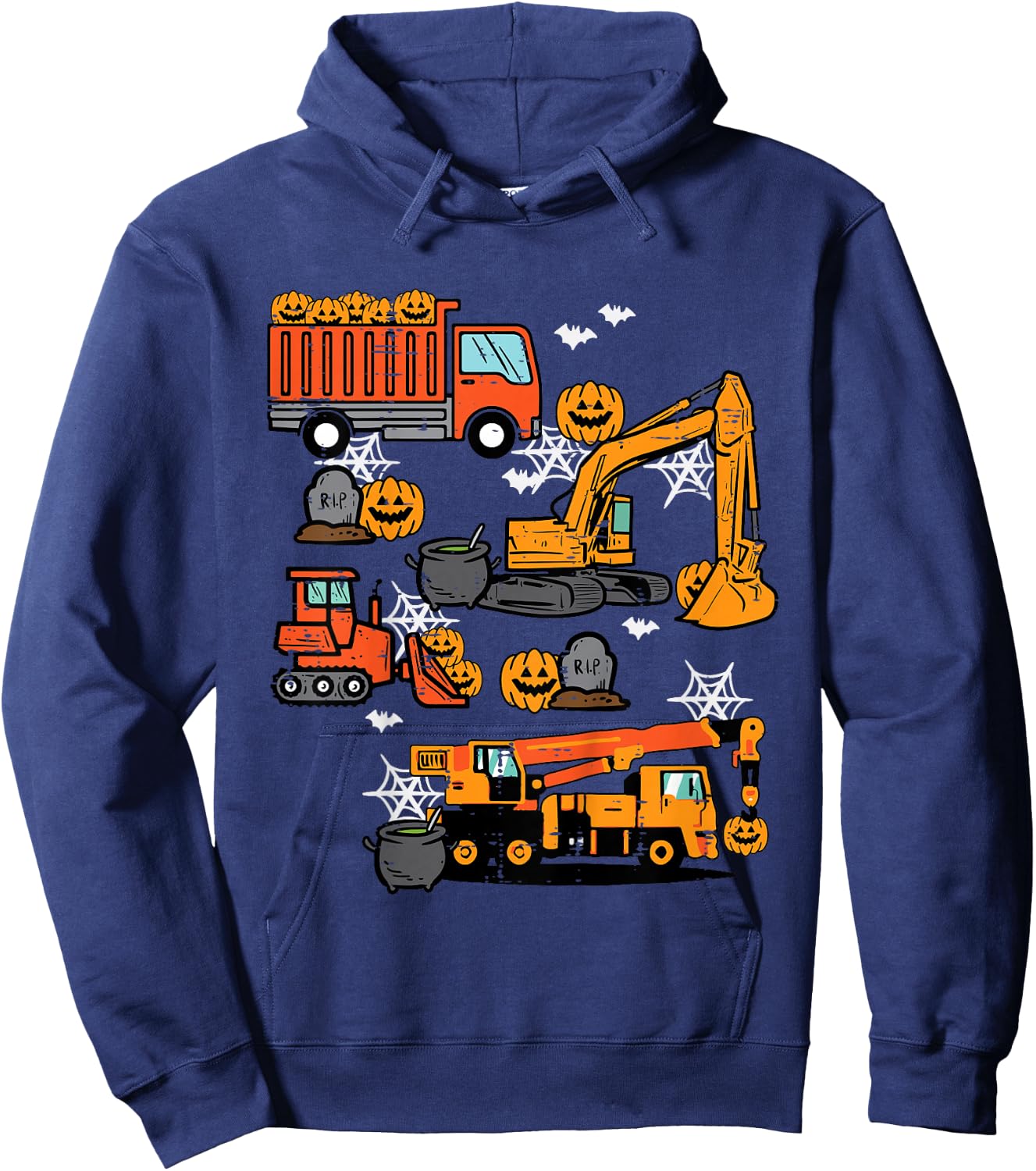 Kids Halloween Construction Trucks Costume Toddler Boys Youth Hoodie - Hoodie | Navy