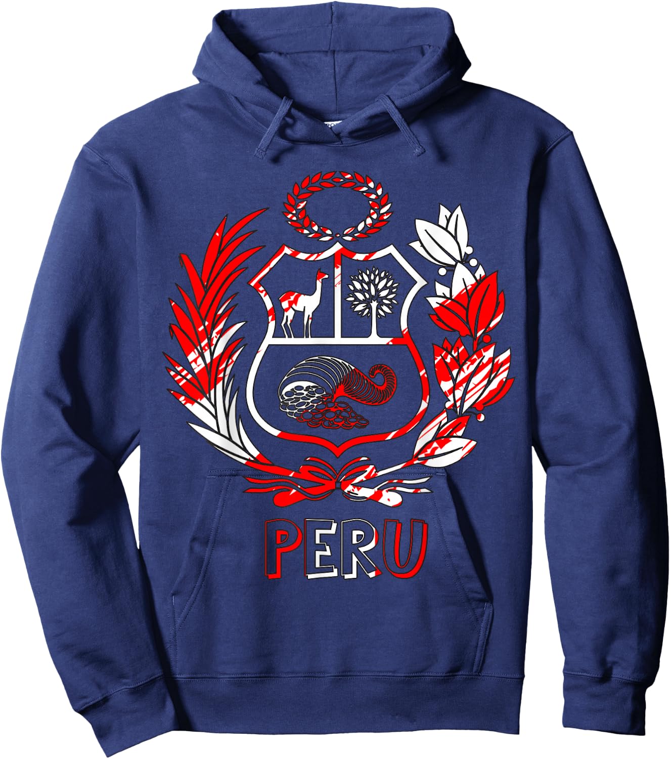 Peru Rojo-Blanco - Peru Design Shirt - t Shirt Peru Hoodie - Hoodie | Navy