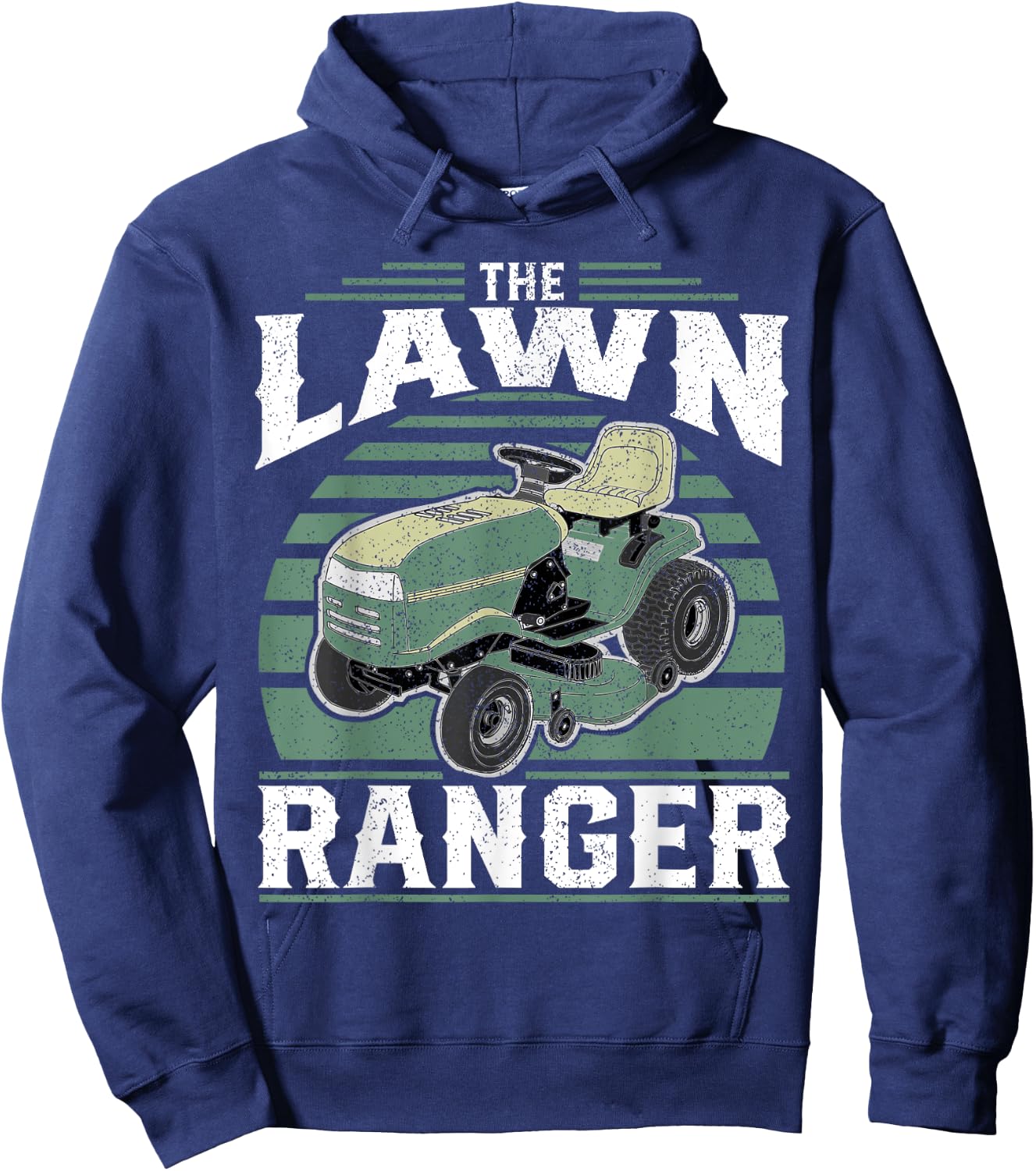 The Lawn Ranger Funny Riding Mower Retro Mowing Gift Dad Hoodie - Hoodie | Navy
