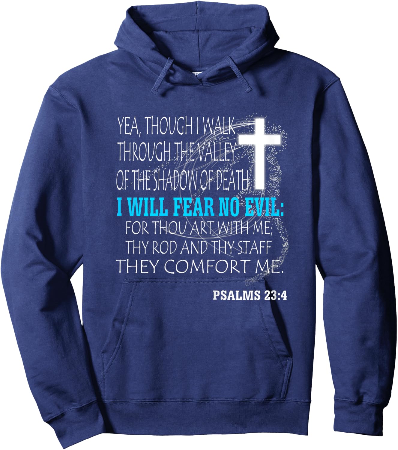 Psalms 23:4 Hoodie - Hoodie | Navy