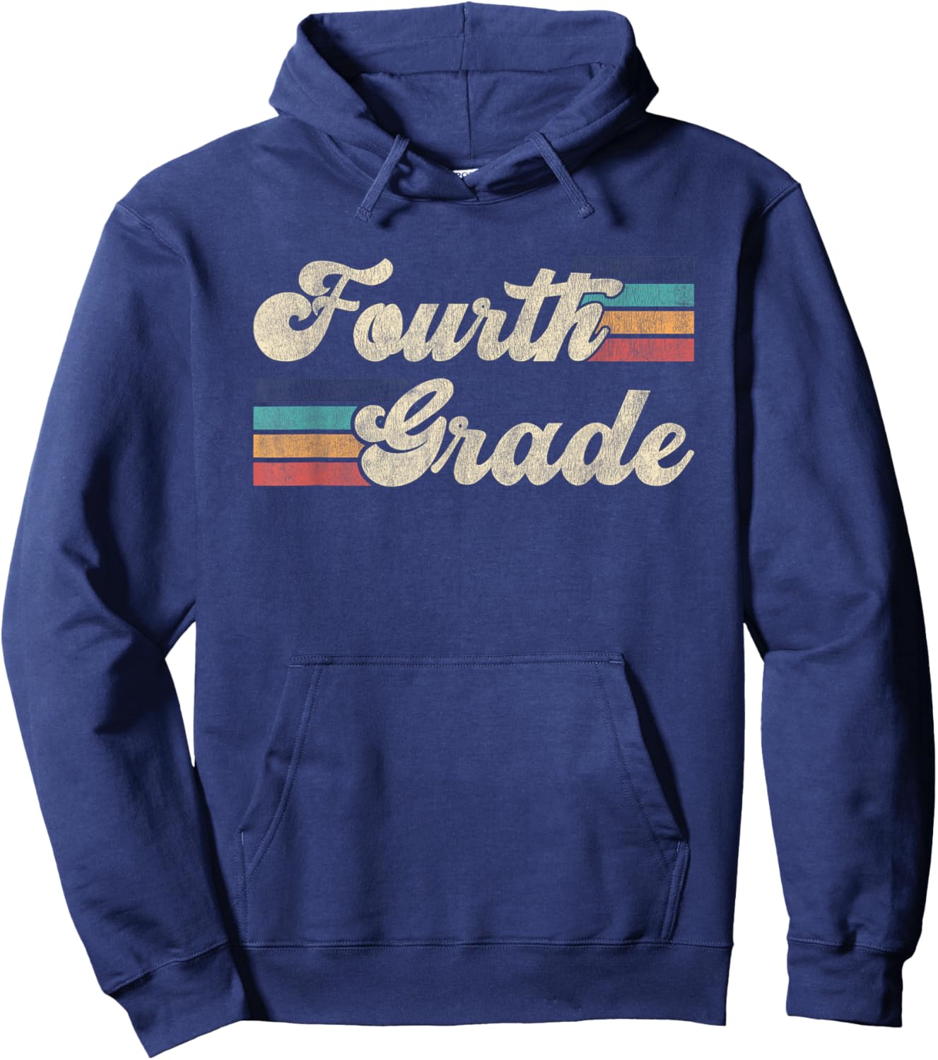Retro Fourth Grade Shirt First Day Of School Teacher Hoodie - Hoodie | Navy
