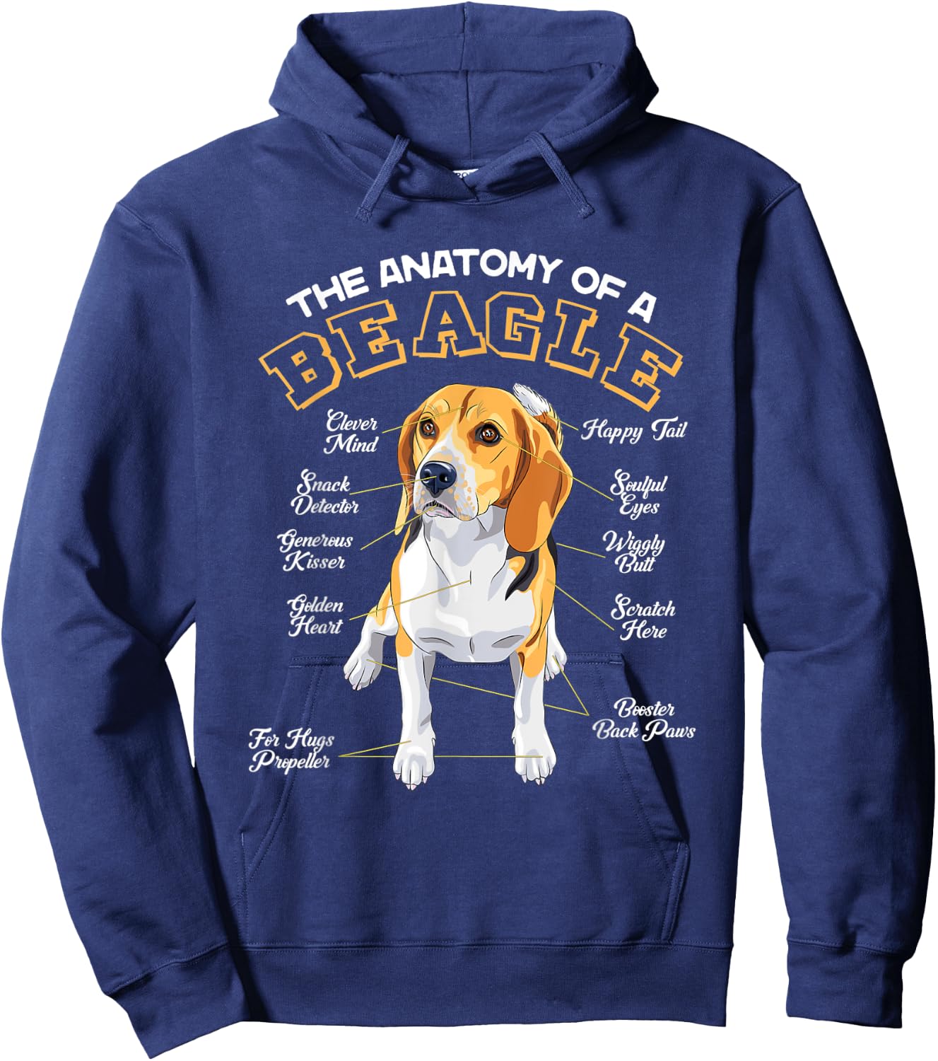 The Anatomy Of A Beagle Funny Quotes Sayings Hoodie - Hoodie | Navy