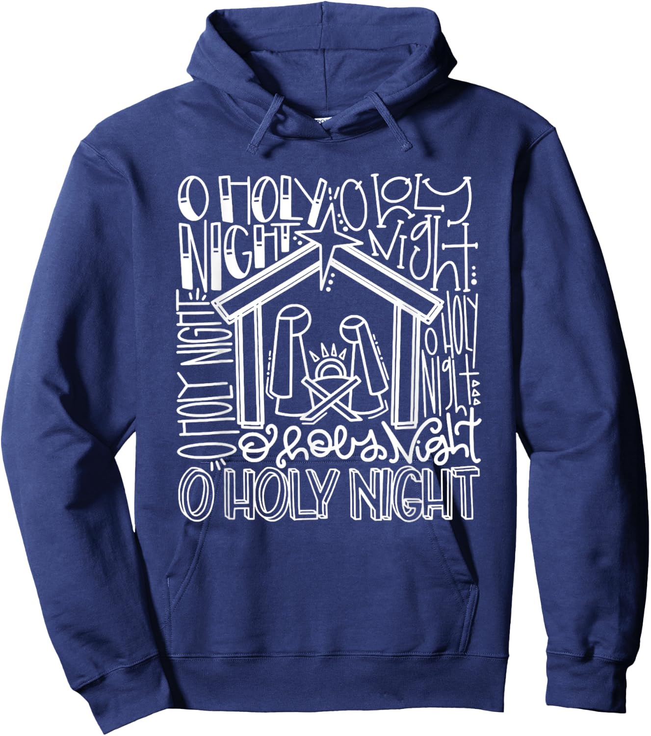 O' Holy Night Shirt | Nativity Shirt | Christmas Shirt Hoodie - Hoodie | Navy