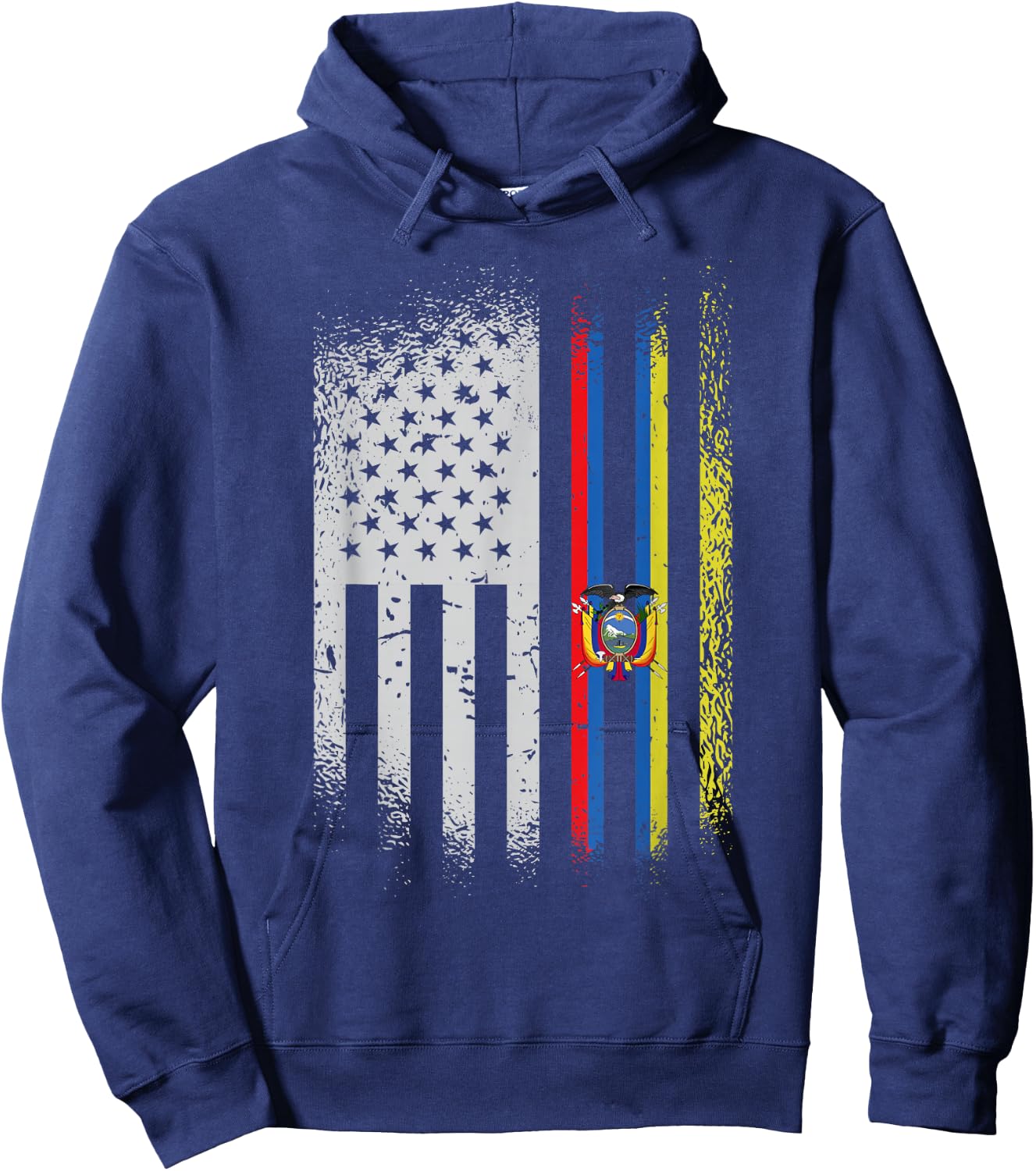 USA Ecuador Flag Ecuadorian American People Heritage Roots Hoodie - Hoodie | Navy
