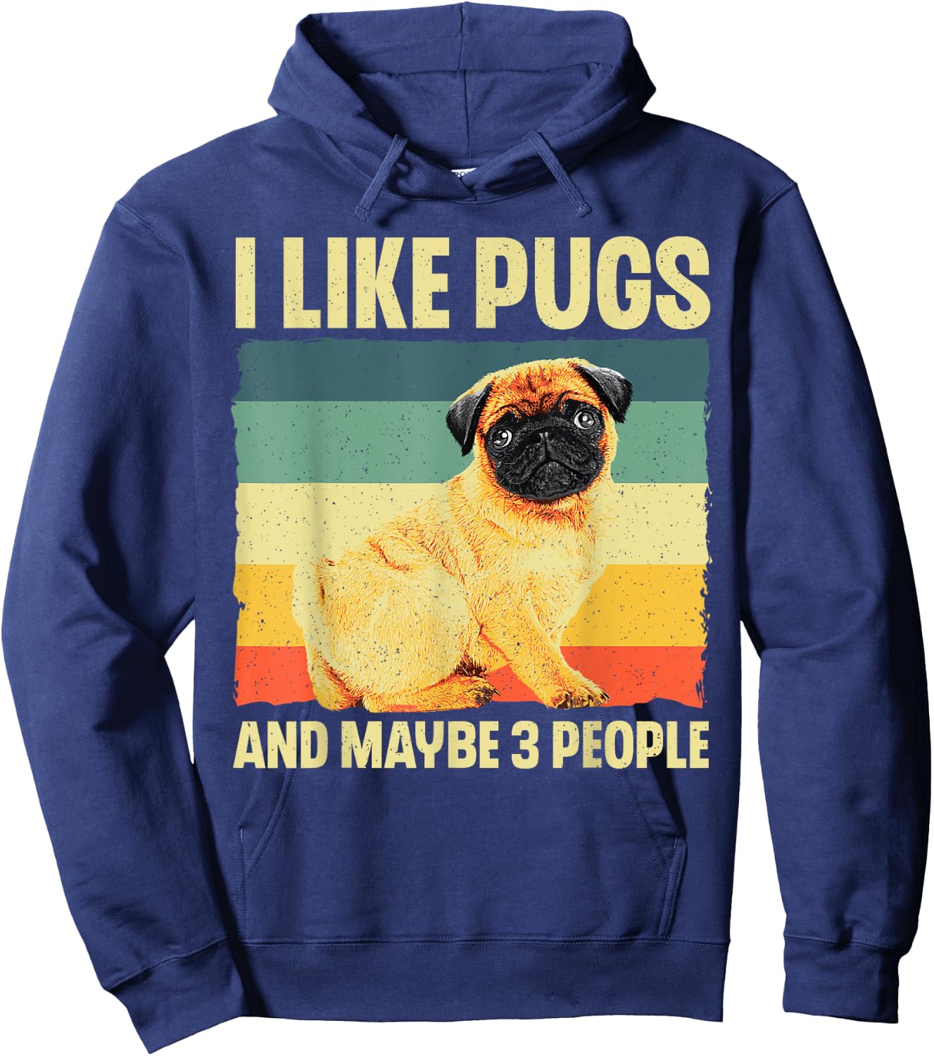 Cool Pug Design Women Puppy Pet Dog Breed Pug Lover Hoodie - Hoodie | Navy