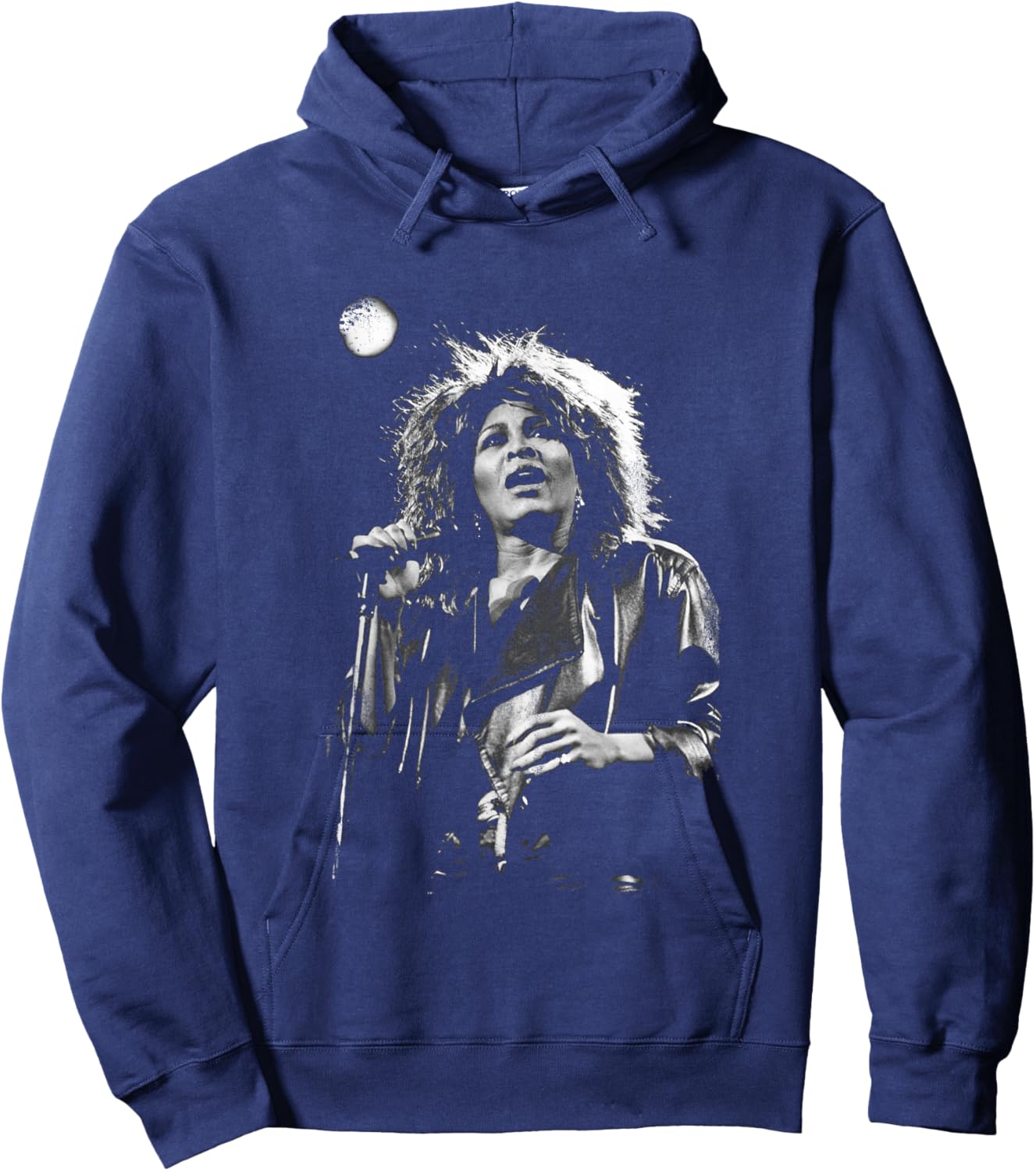 Queen Of Rock N Roll Tina Turner Live B&W By Stephen Wright Hoodie - Hoodie | Navy