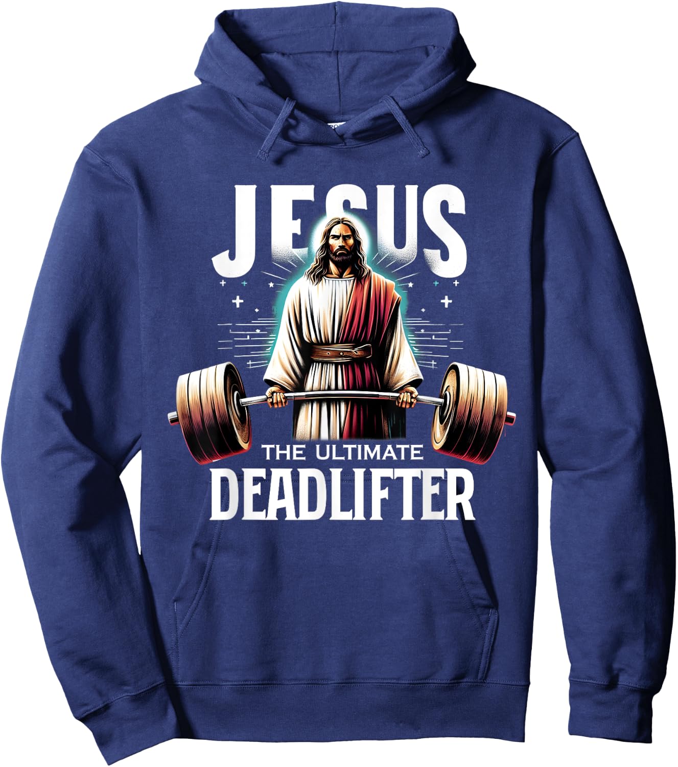 Jesus The Ultimate Deadlifter Christian Jesus Deadlift Hoodie - Hoodie | Navy
