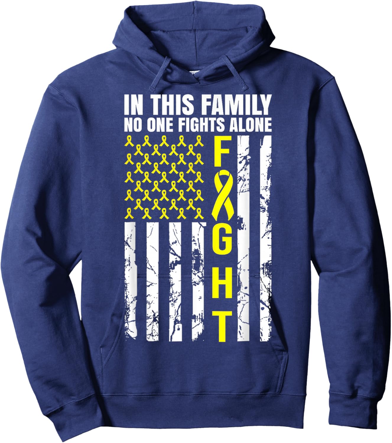 In This Family No One Fight Alone Sarcoma Awareness Hoodie - Hoodie | Navy