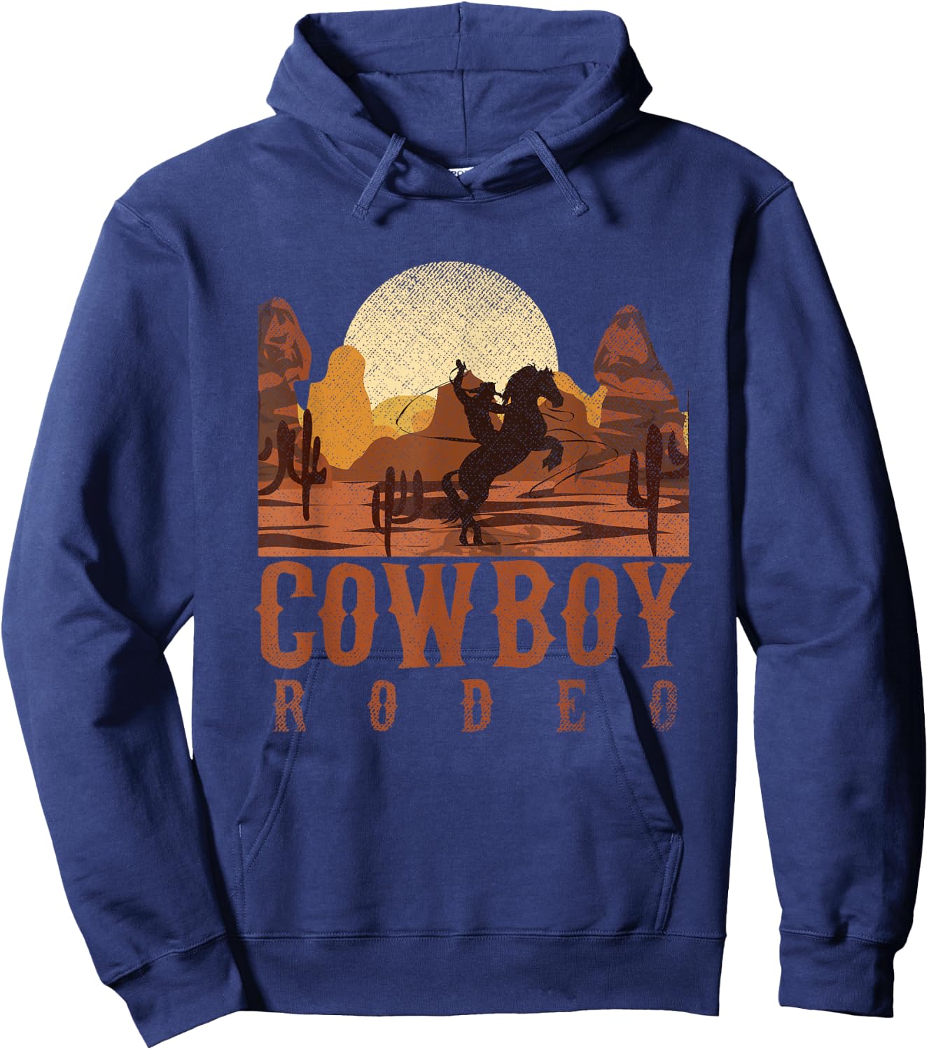 Cowboy Rodeo Western Texan Gift Horseback Riding Cowboy Hoodie - Hoodie | Navy