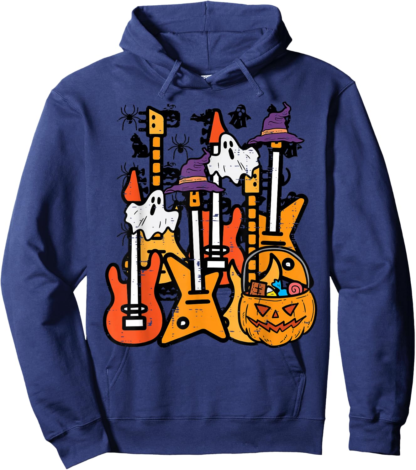Halloween Rocker Guitars Rock Costume Men Boys Kids Youth Hoodie - Hoodie | Navy