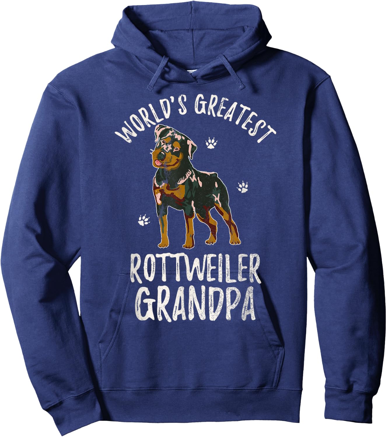 World's Greatest Rottweiler Grandpa Funny Rottie Puppy Lover Hoodie - Hoodie | Navy