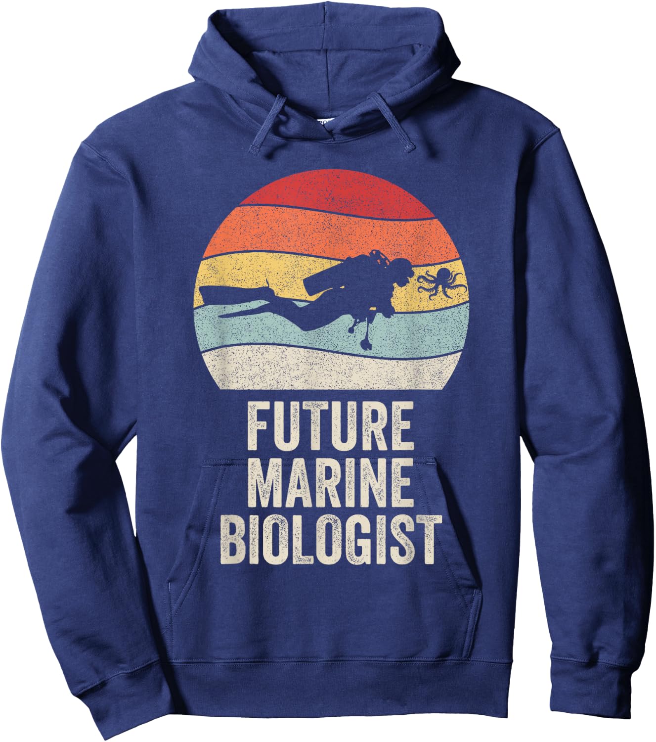 Retro Future Marine Biologist Shirt Gift Marine Biology Hoodie - Hoodie | Navy