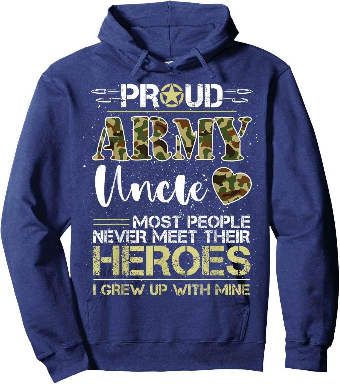Proud Army Uncle Camou Soldier Family I Raised Mine Match Hoodie - Hoodie | Navy