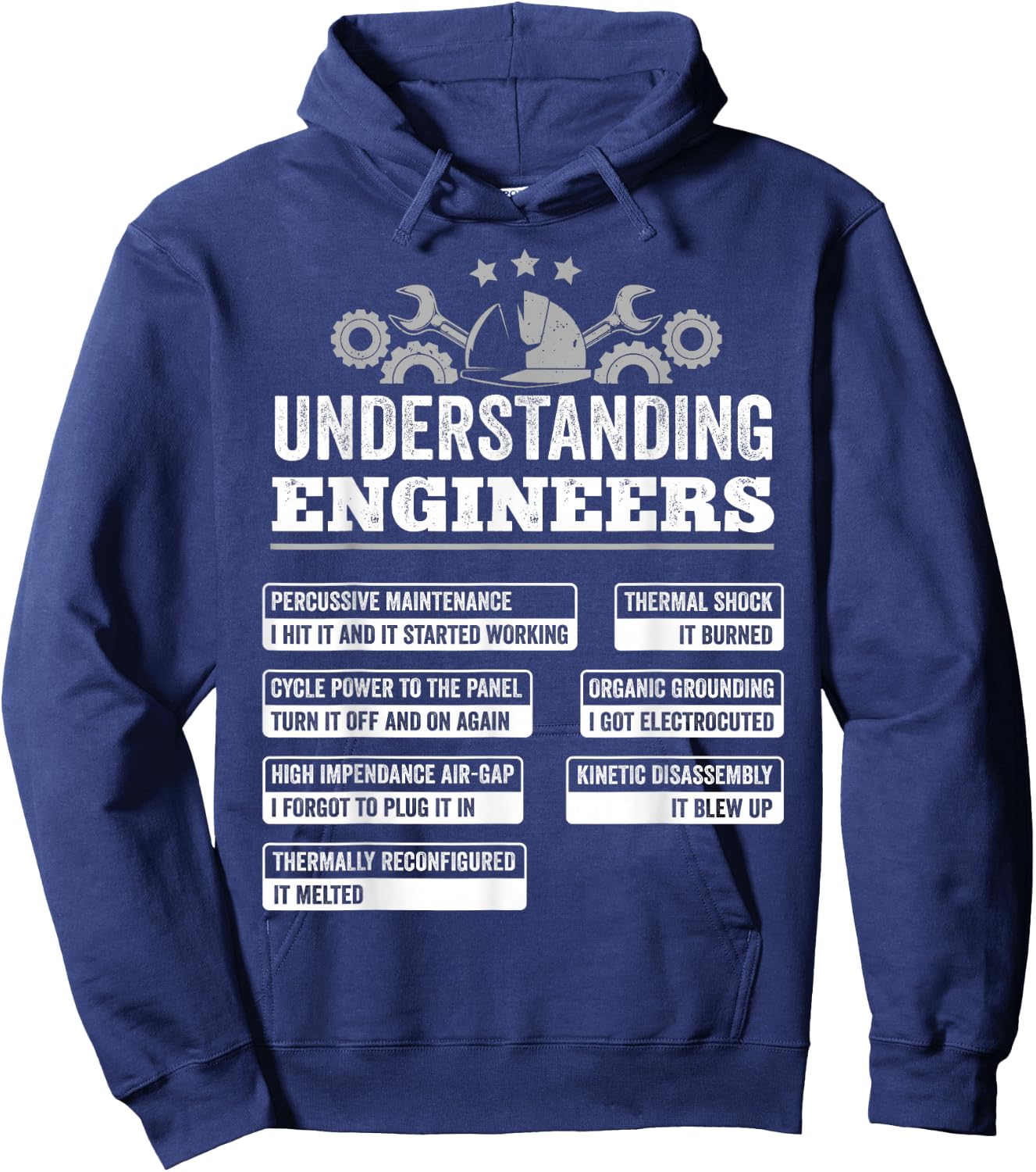 Understanding Engineers Funny Mechanical Engineering Hoodie - Hoodie | Navy
