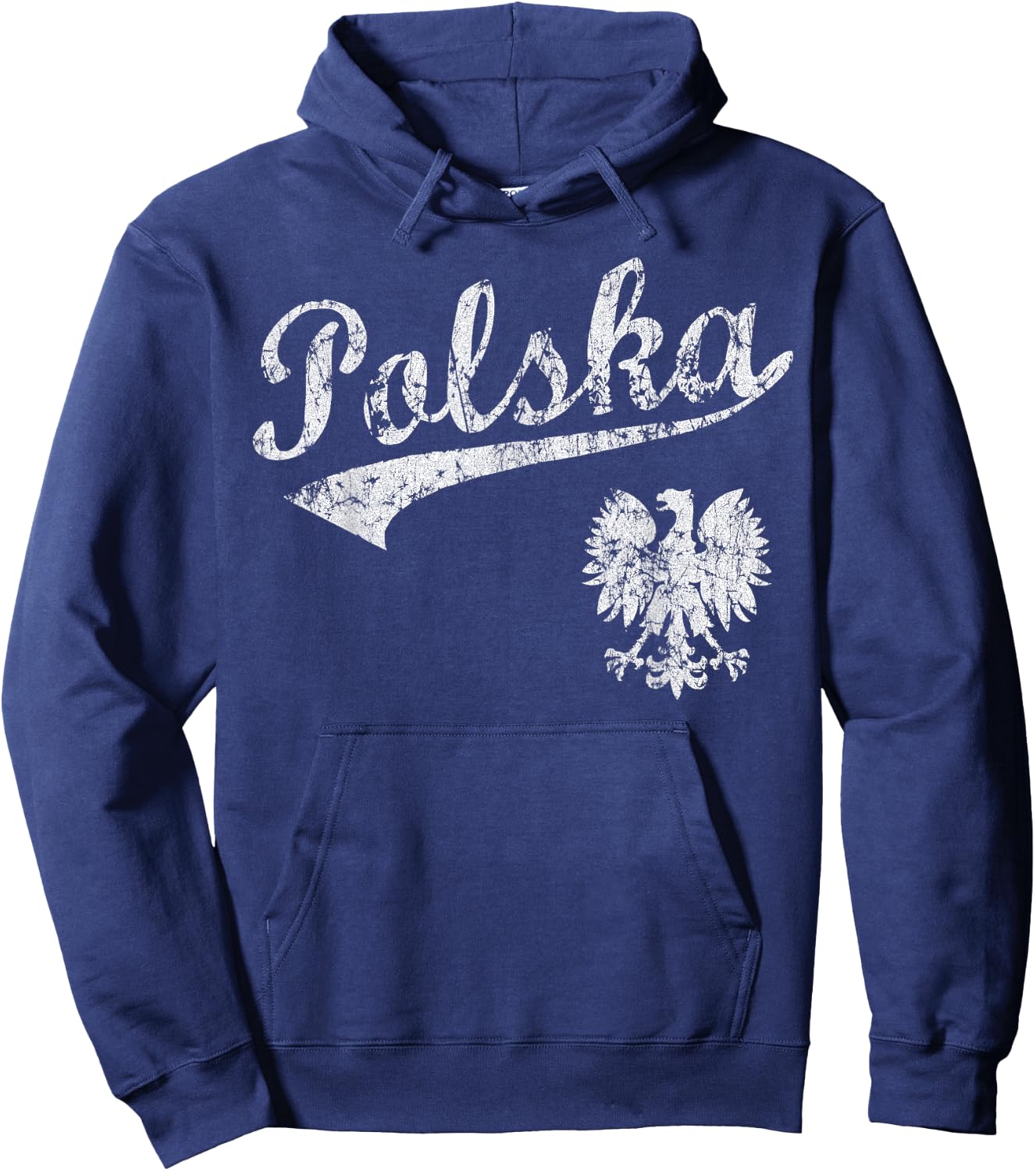 Vintage Fade Polska Polish American Poland Men Women Kids Hoodie - Hoodie | Navy