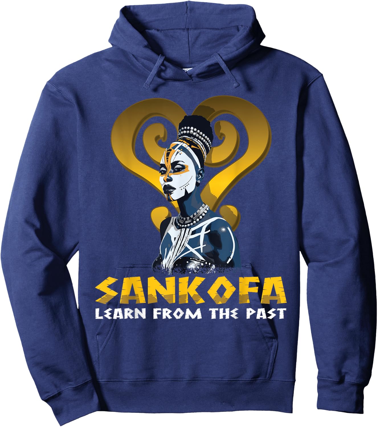 "Sankofa learn from the past" Adinkra Pan African Sankofa Hoodie - Hoodie | Navy