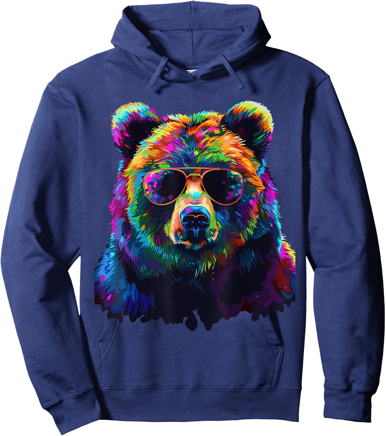 Grizzly Bear Lovers Design Pop Art Funny Grizzly Bear Hoodie - Hoodie | Navy