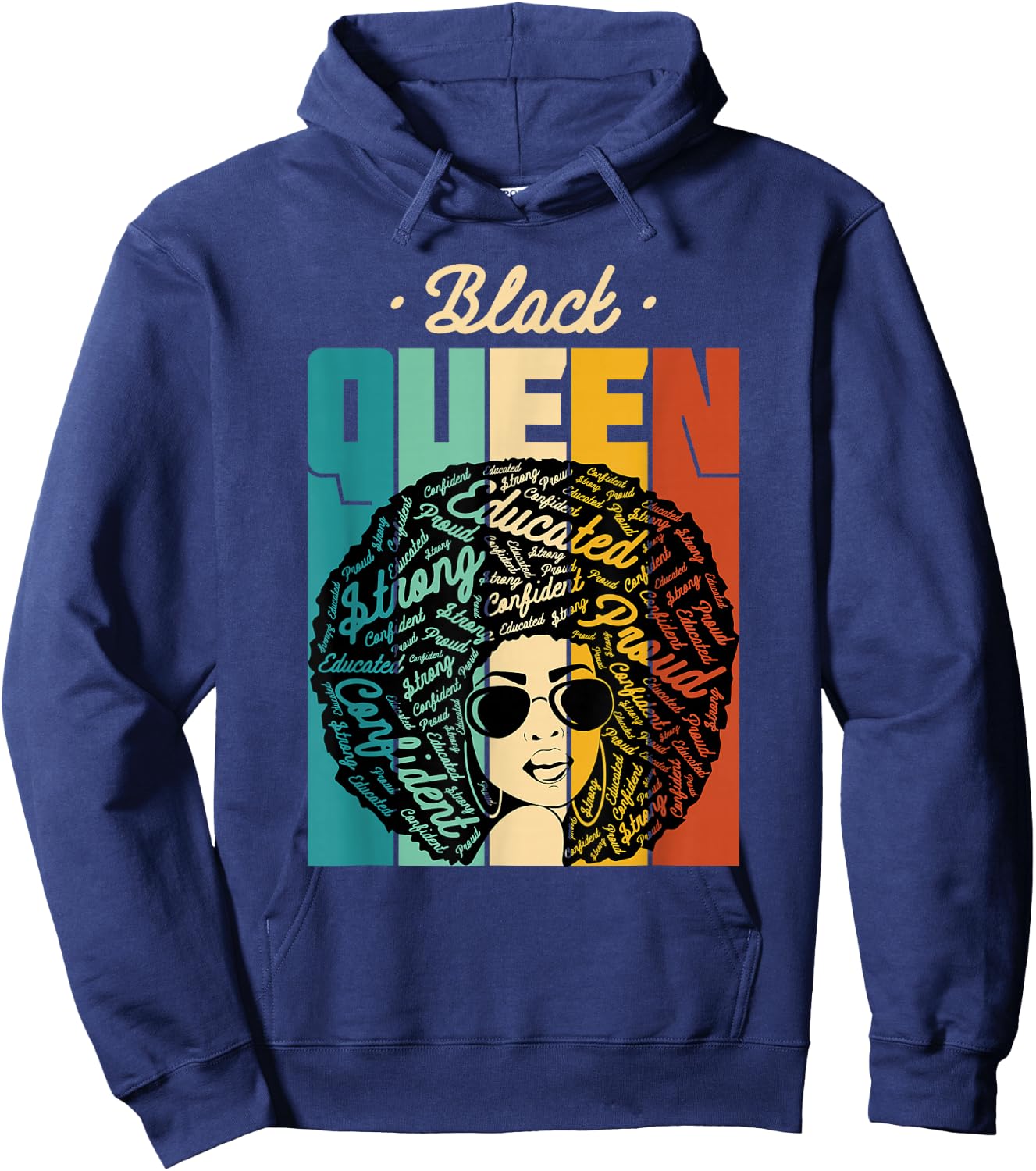 Black Queen - Black History Month & Pride Gift Hoodie - Hoodie | Navy