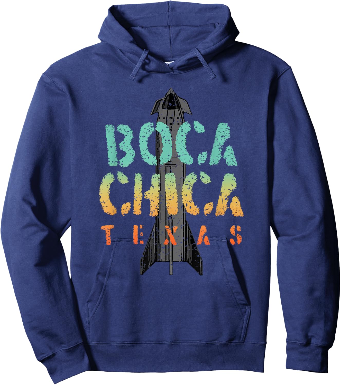 Boca Chica Texas Starship Cool Retro Hoodie - Hoodie | Navy