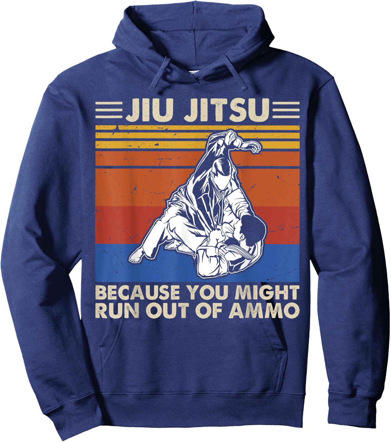 Jiu Jitsu Because You Might Run Out of Ammo Vintage Shirt Hoodie - Hoodie | Navy