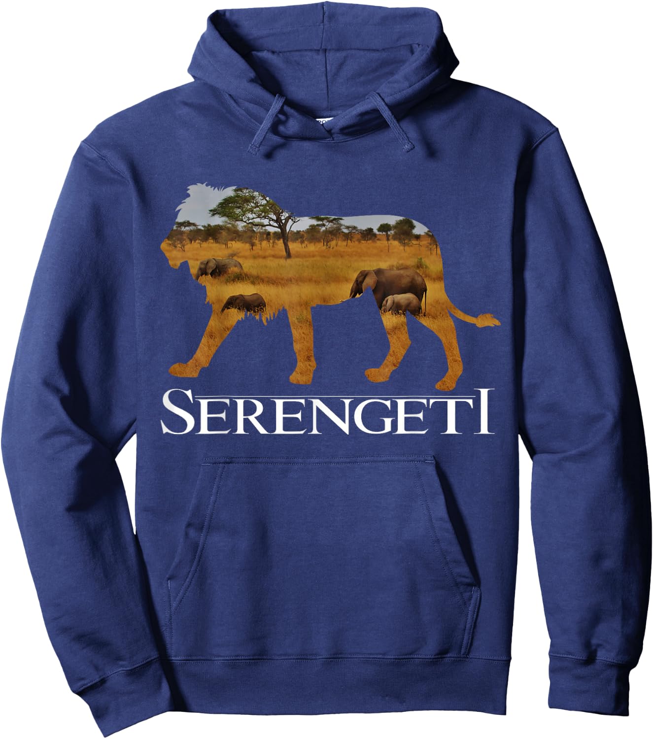 Serengeti African Lion - Elephants in Africa - Cool Tourist Hoodie - Hoodie | Navy