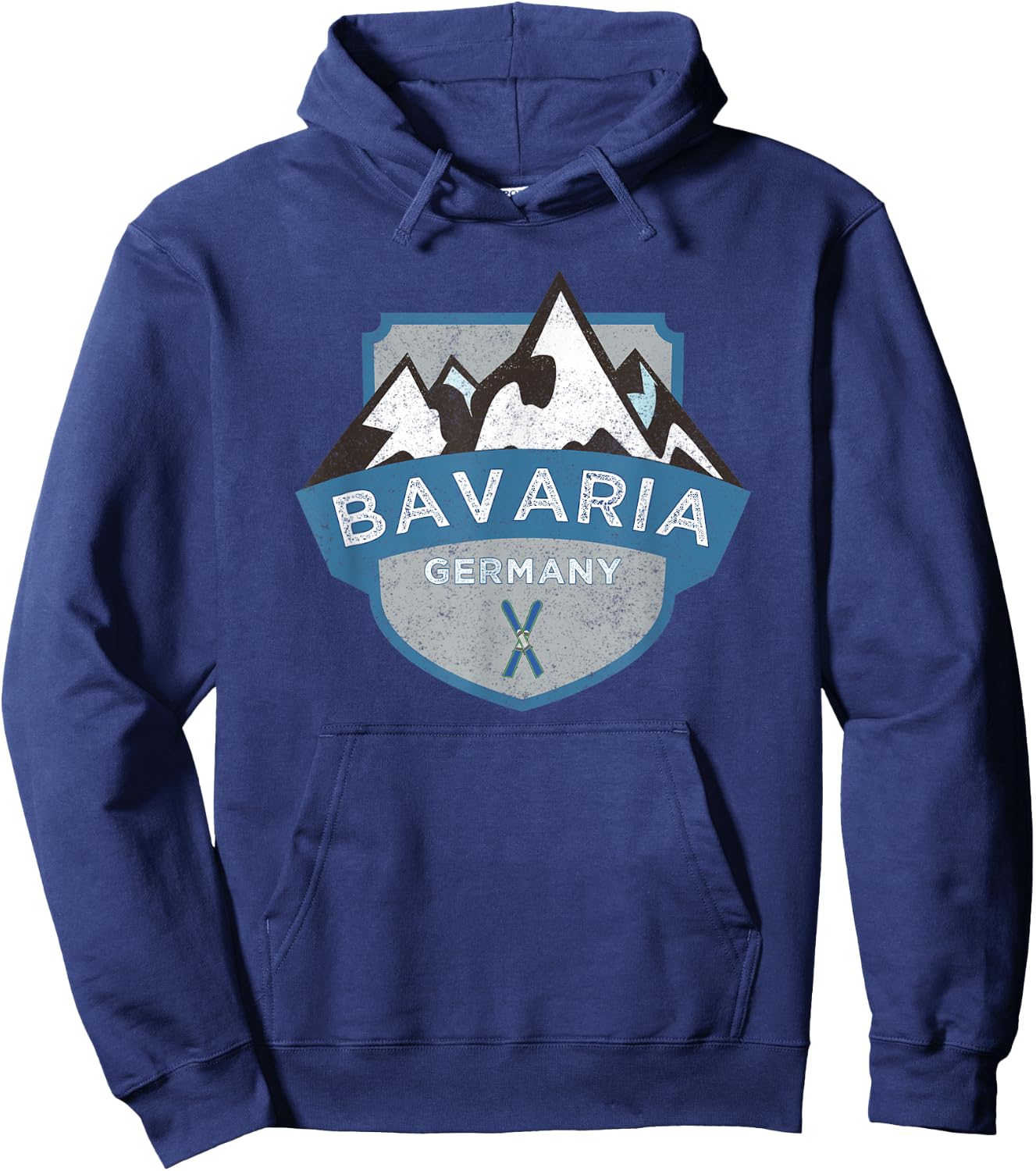Vintage Bavaria, Germany Illustration / Retro Logo Ski Hoodie - Hoodie | Navy