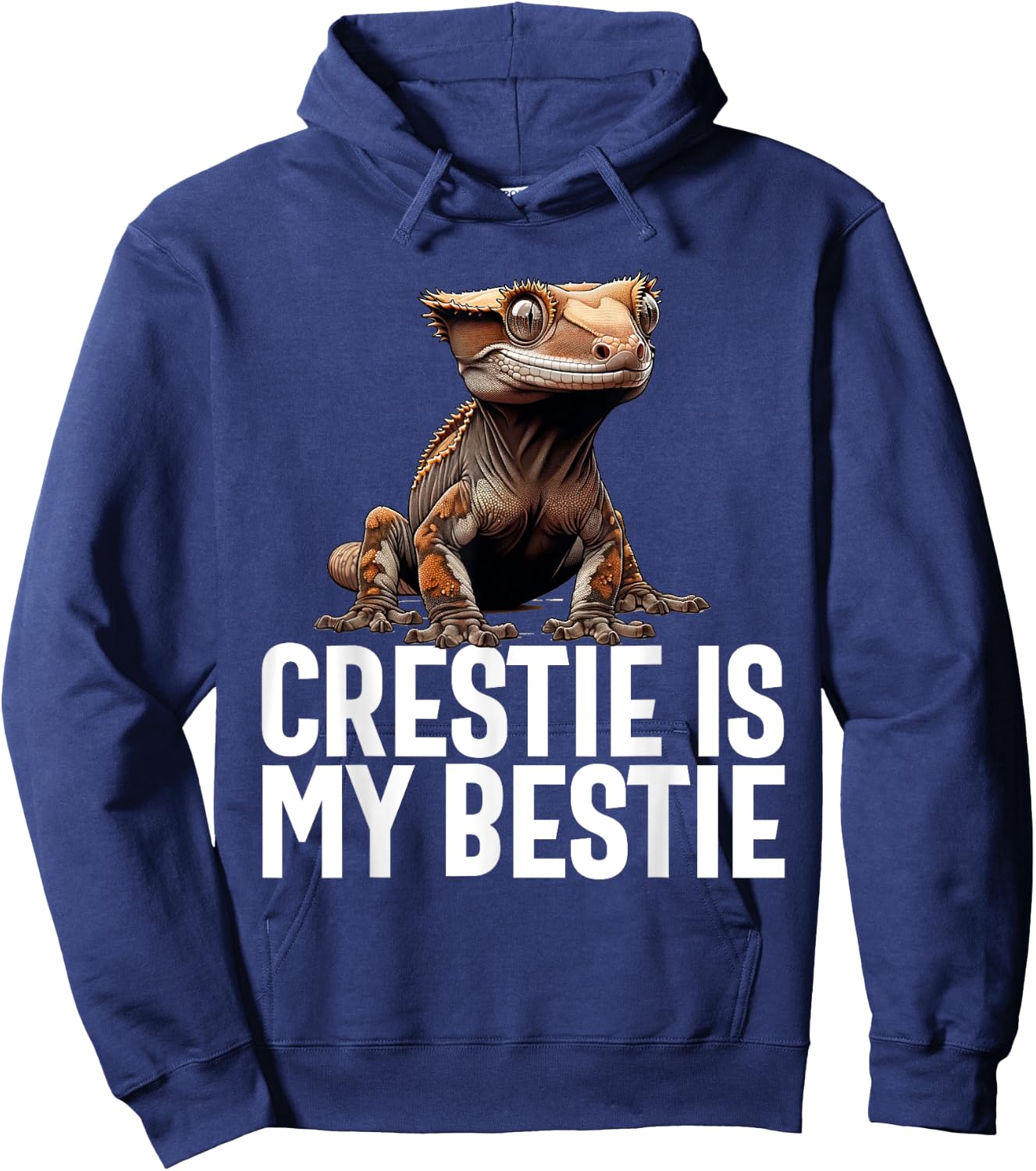 Crested Gecko Men Women Lizard Eyelash Gecko Herpetologist Hoodie - Hoodie | Navy