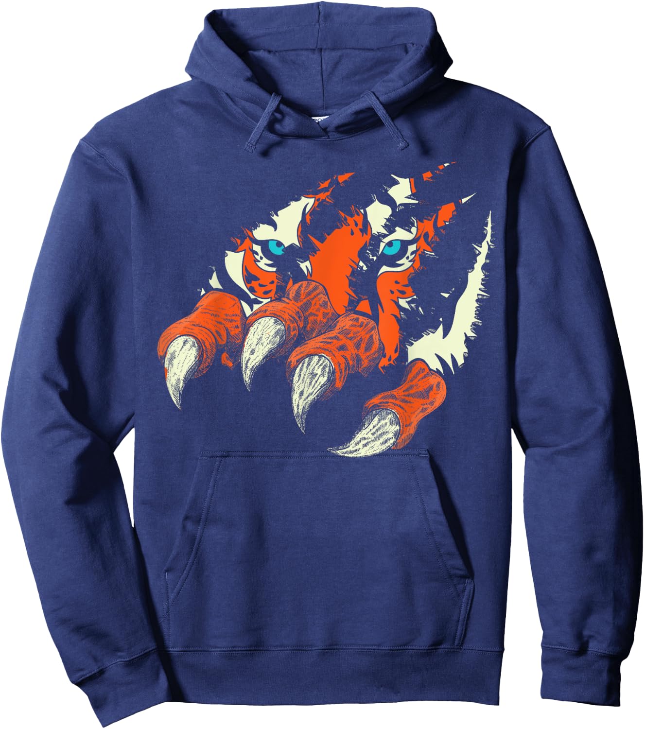 Wildlife Animal Predator Wild Cat Claws Tiger Eyes Tiger Hoodie - Hoodie | Navy