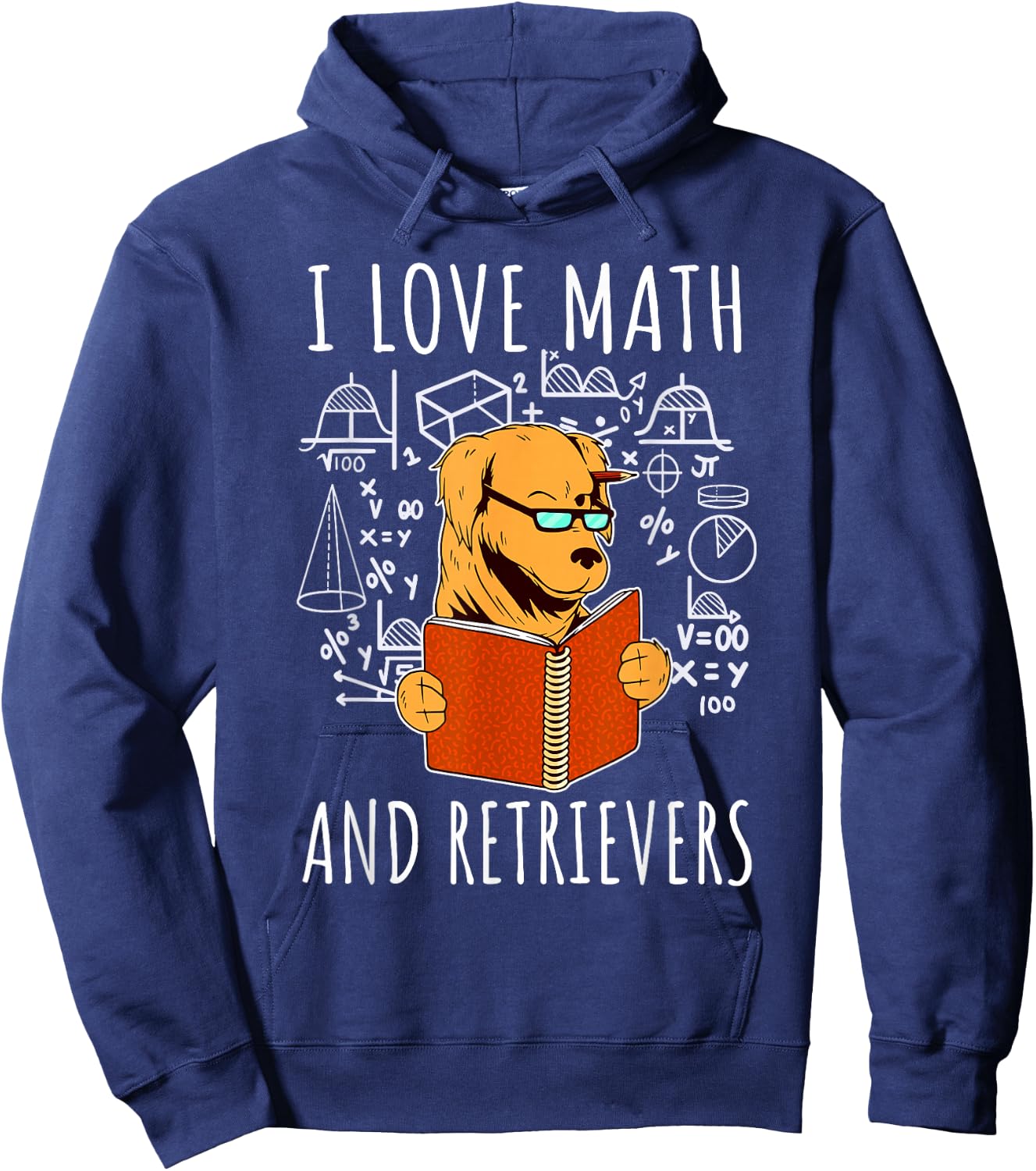 I Love Math And Golden Retrievers Shirt Funny Dog Lover Gift Men Women Girls Kids Hoodie - Hoodie | Navy