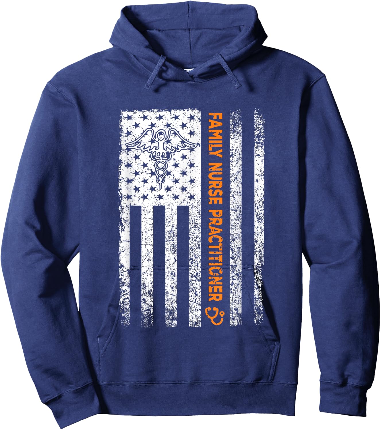 Family Nurse Practitioner Flag FNP Nursing Graduator Hoodie - Hoodie | Navy