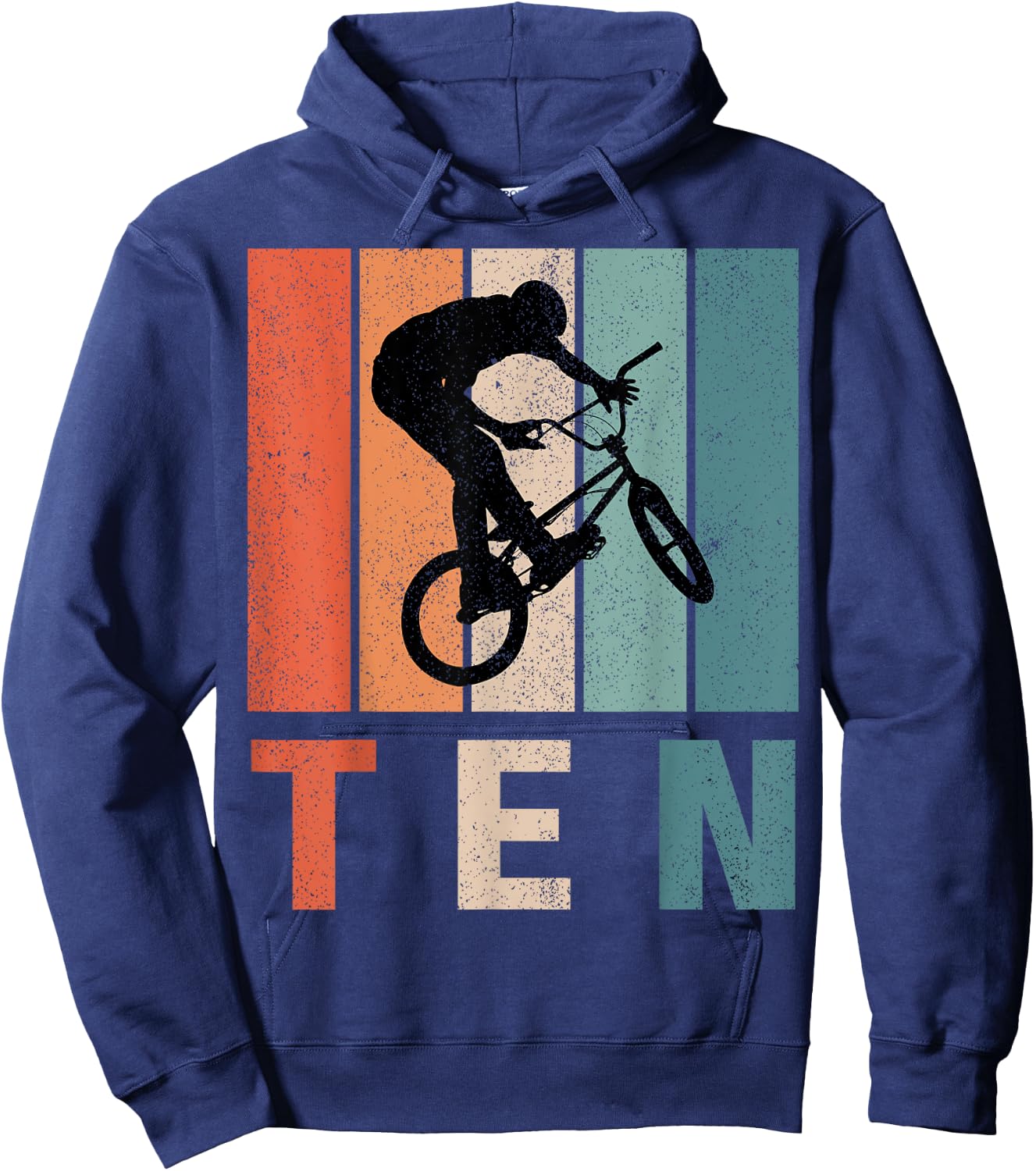 10th Birthday Retro BMX Bicycle Bike Boys Kids 10 Years Old Hoodie - Hoodie | Navy