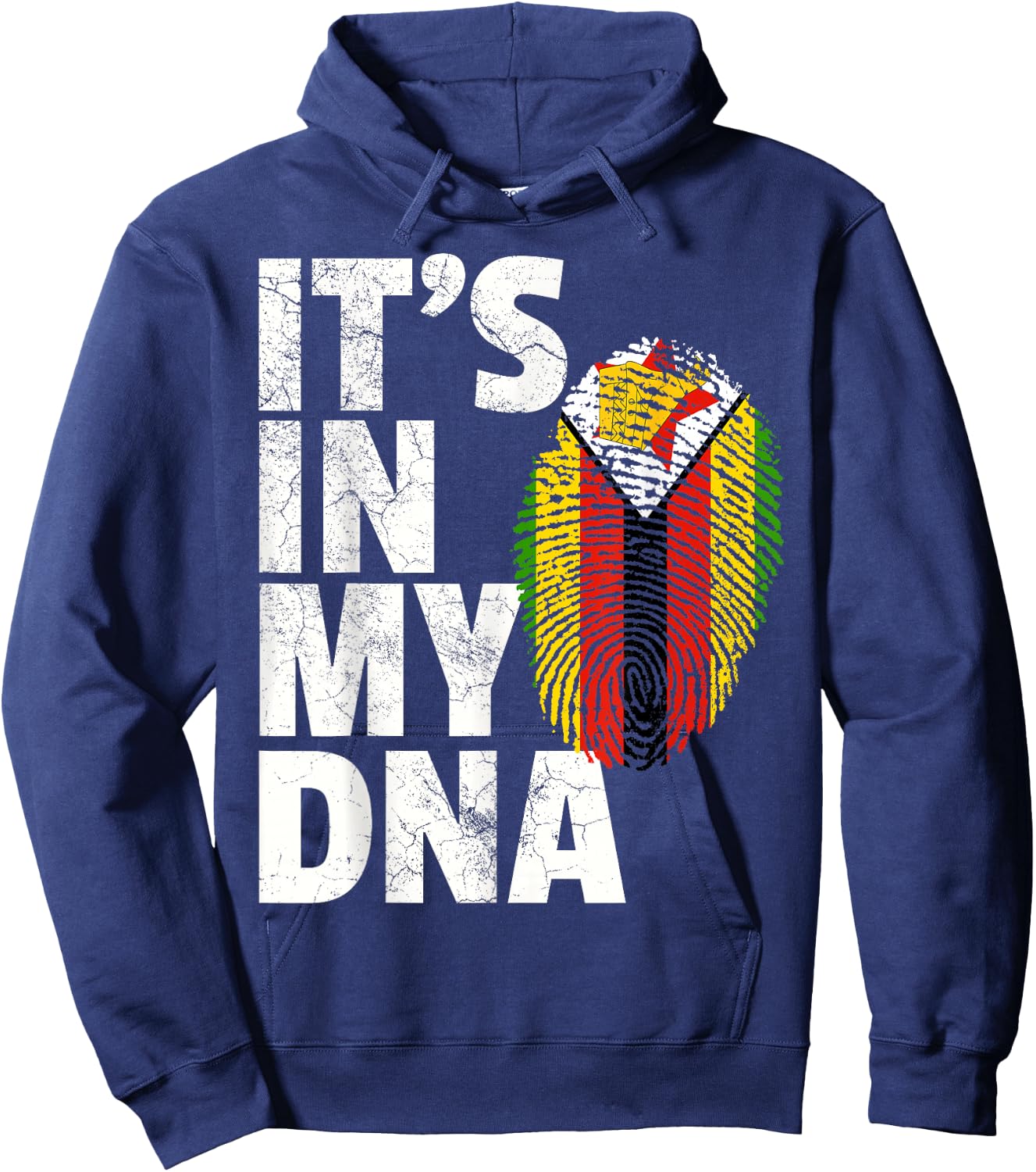 IT'S IN MY DNA Zimbabwe Flag Pride National Country Roots Hoodie - Hoodie | Navy