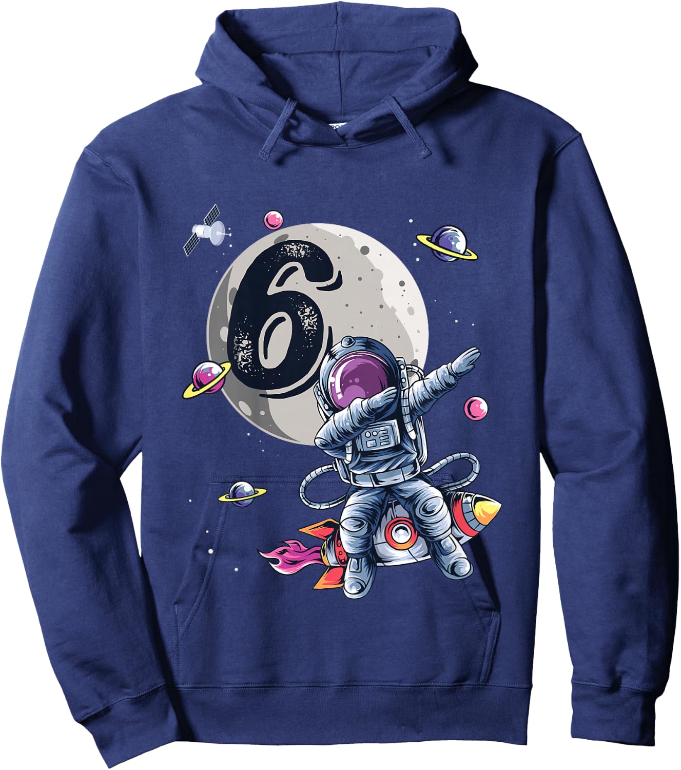 Kids 6 Years Old Birthday Boy Astronaut Gifts Space 6th B-Day Hoodie - Hoodie | Navy
