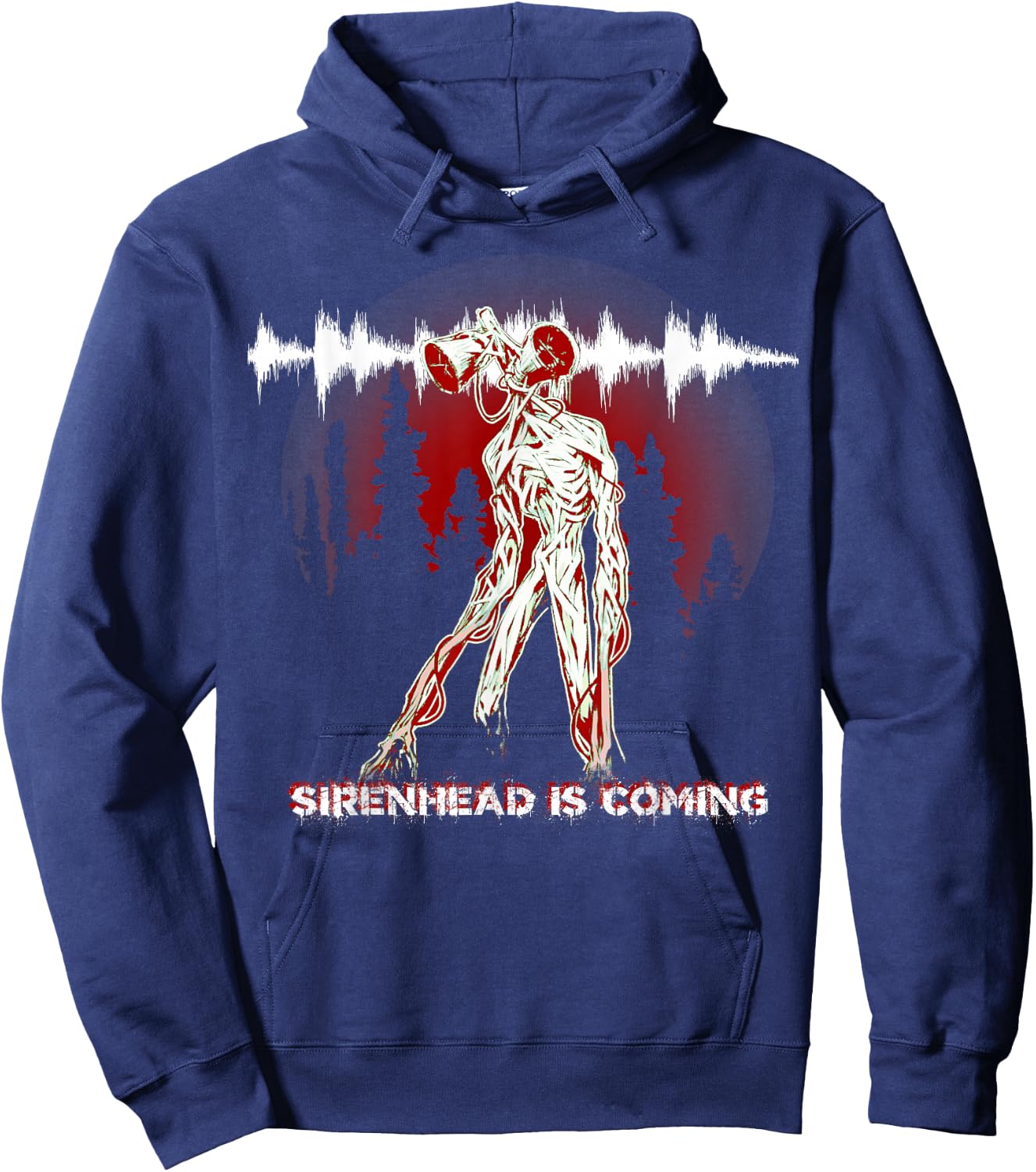 Creepy Creature Siren Head Creepypasta Horror Halloween Meme Hoodie - Hoodie | Navy