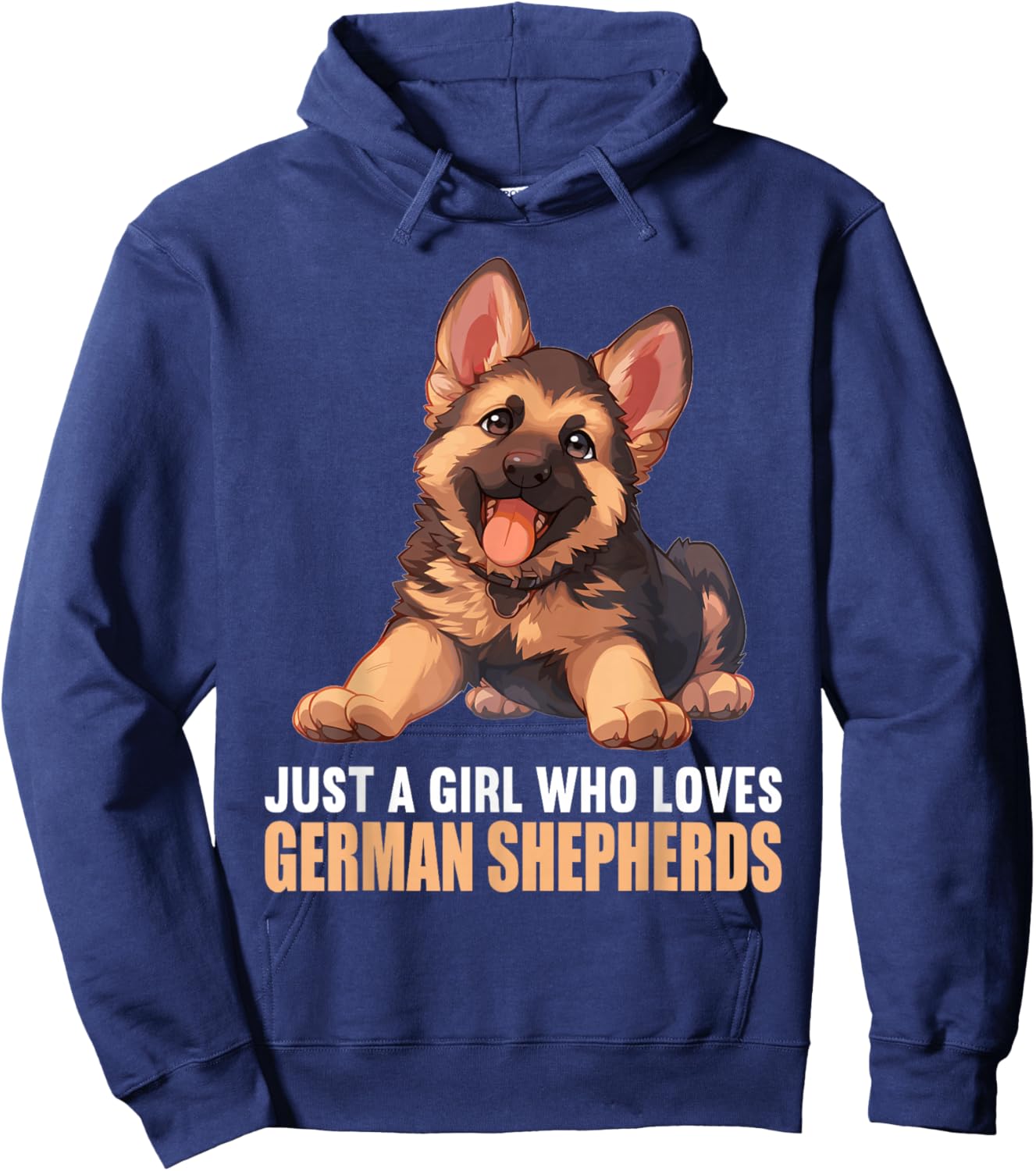 Just a Girl who loves German Shepherds German Shepherd Hoodie - Hoodie | Navy