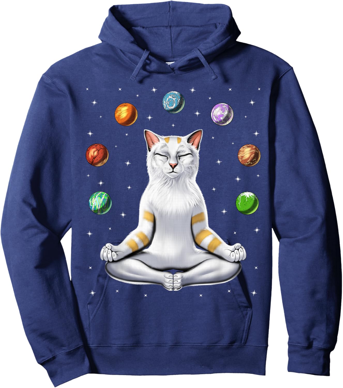 Cat Yoga Meditation Spiritual Zen Funny Cat Spirituality Hoodie - Hoodie | Navy