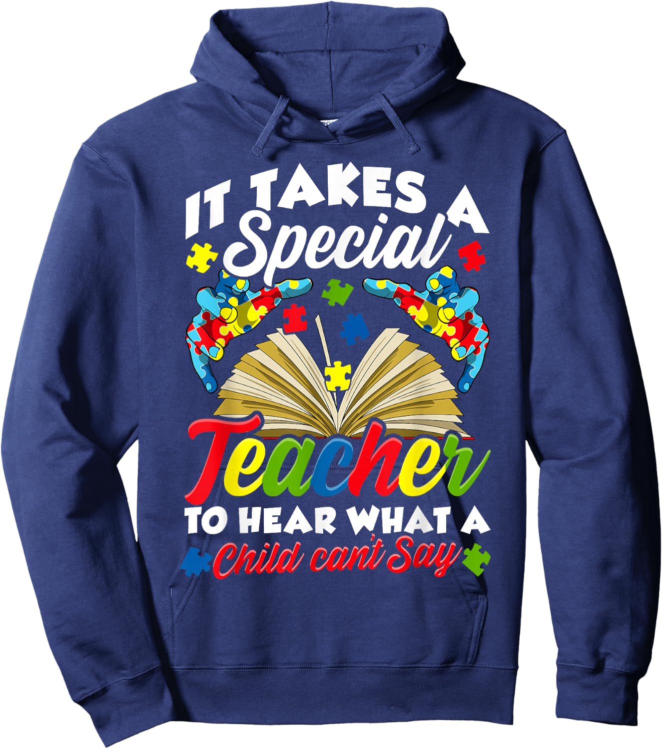 Autism Awareness Teacher Shirts It Takes A Special Teacher Hoodie - Hoodie | Navy