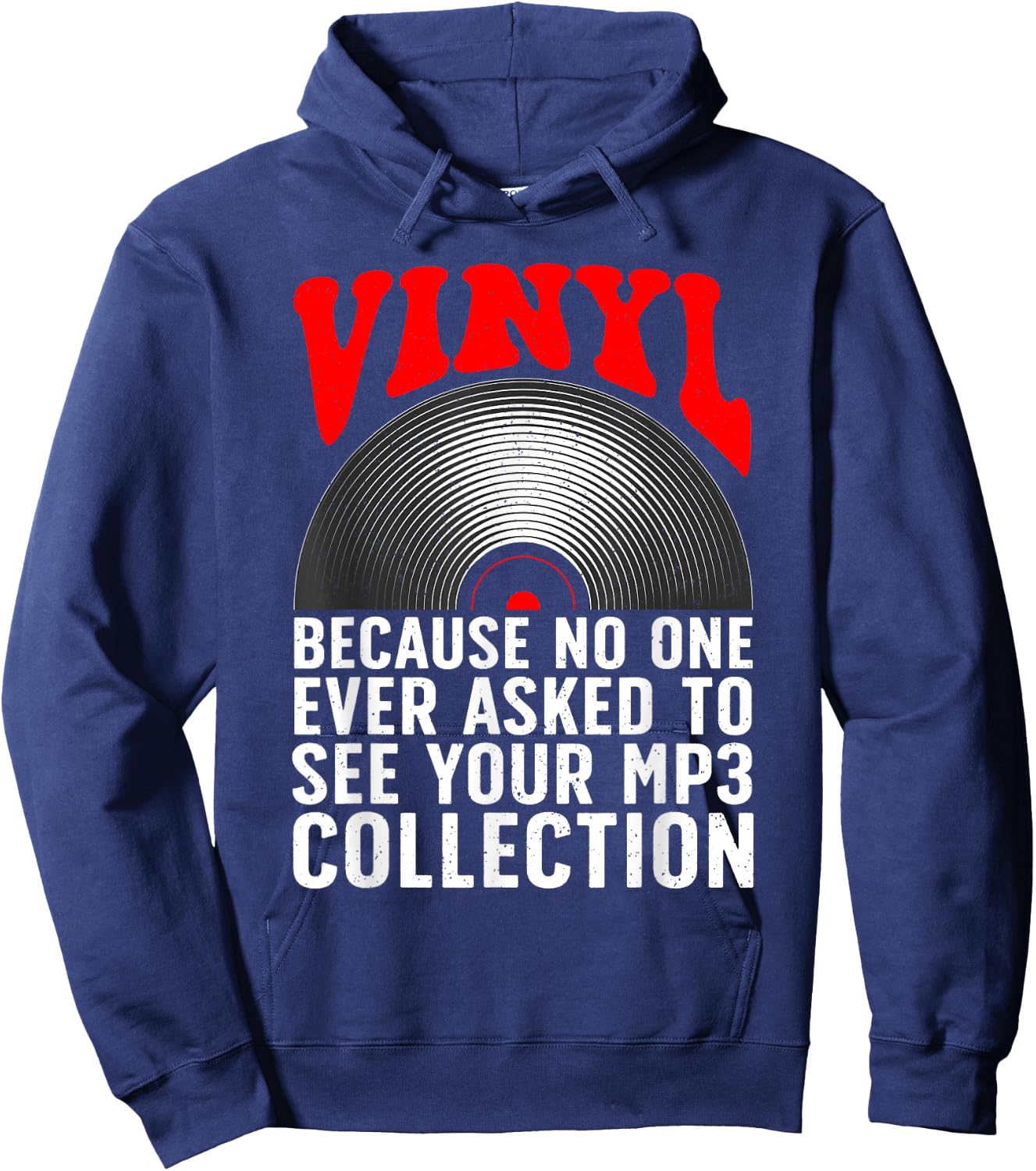 Funny Vinyl Women DJ Turntable Music Record Lovers Hoodie - Hoodie | Navy