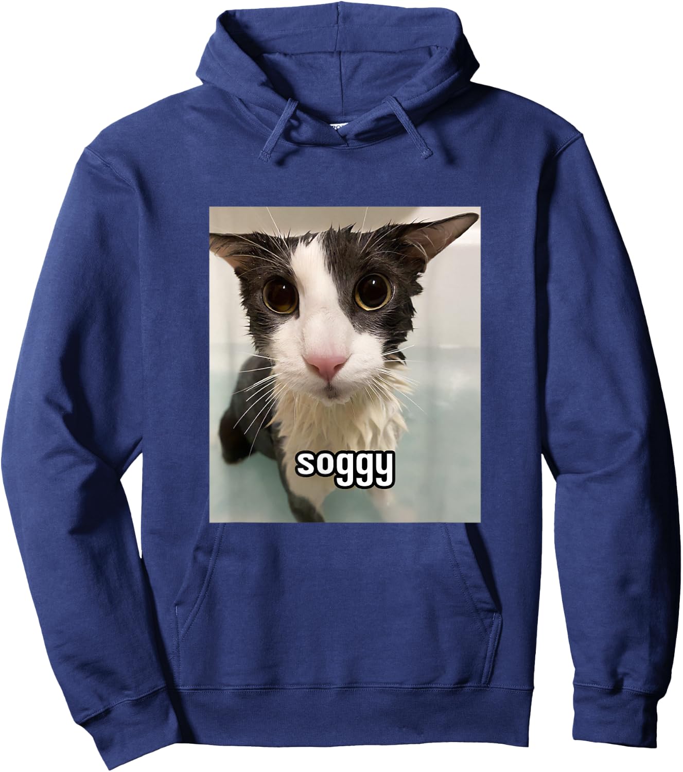 Silly Soggy Cat Meme Hoodie - Hoodie | Navy