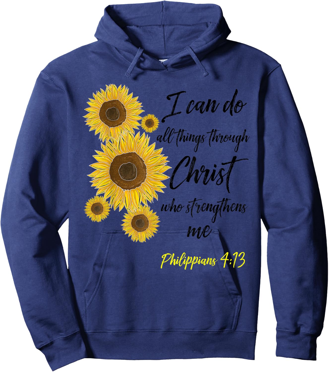 Cute Christian Sunflower Gift | Best Religious Women Moms Hoodie - Hoodie | Navy