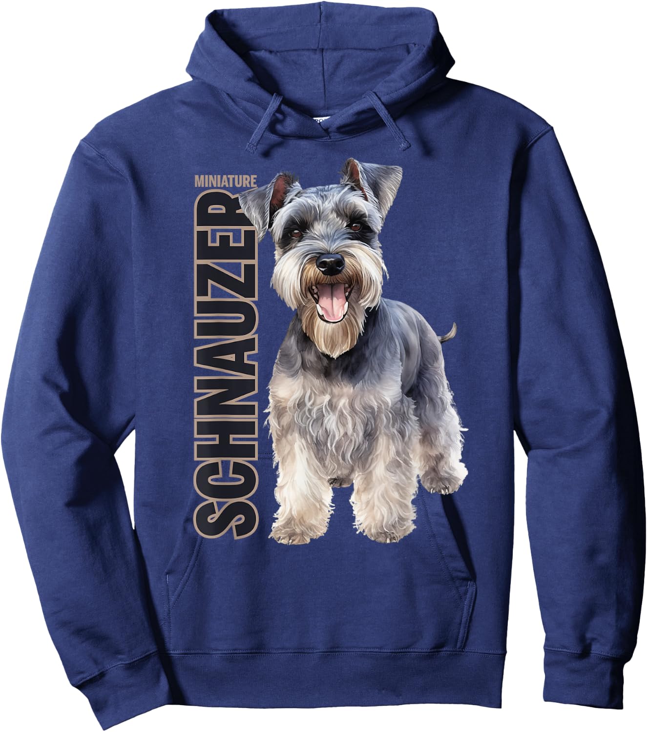 Miniature Schnauzer Watercolor Hoodie - Hoodie | Navy