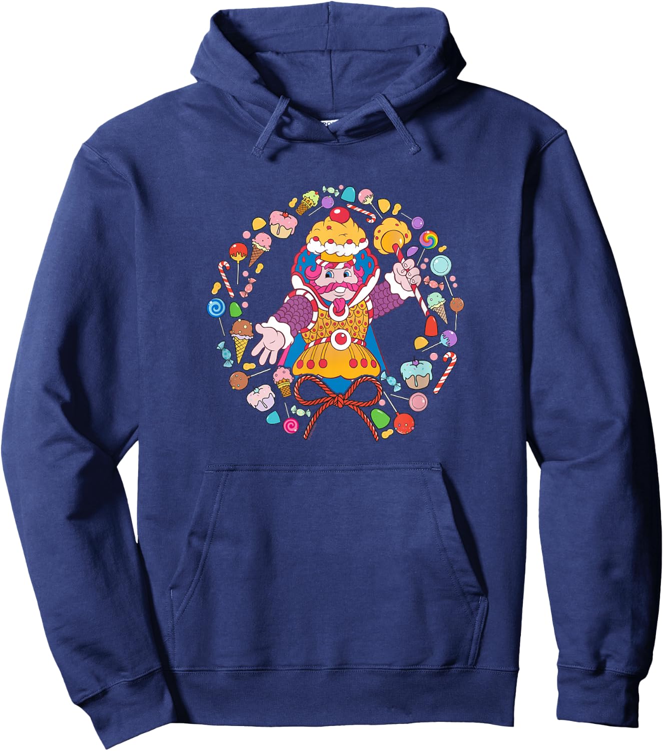 Candy Land Christmas King Kandy Wreath Hoodie - Hoodie | Navy