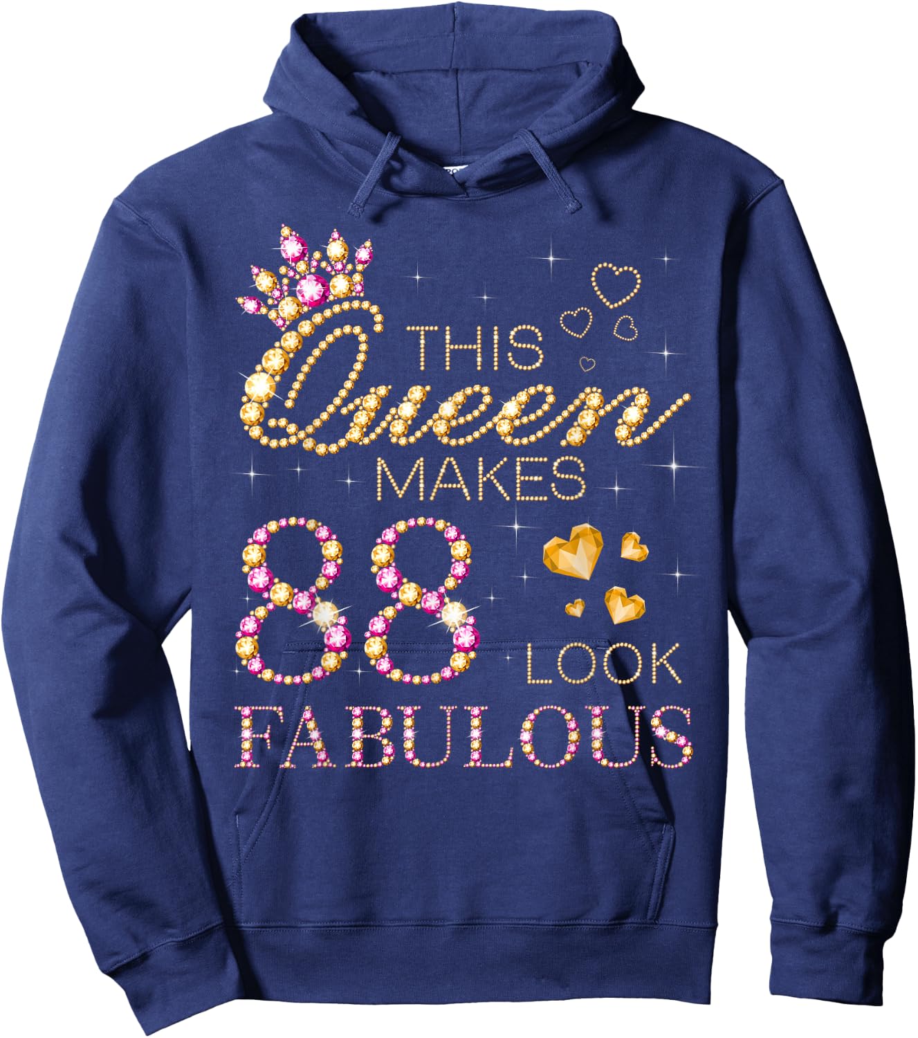 This Queen Makes 88 Look Fabulous 88th Birthday Queen Hoodie - Hoodie | Navy