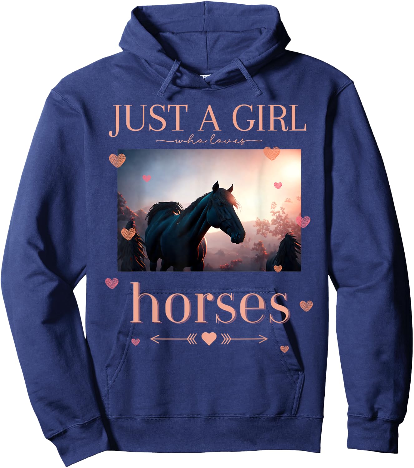 Just a girl who loves horses Riding Horses Hoodie - Hoodie | Navy