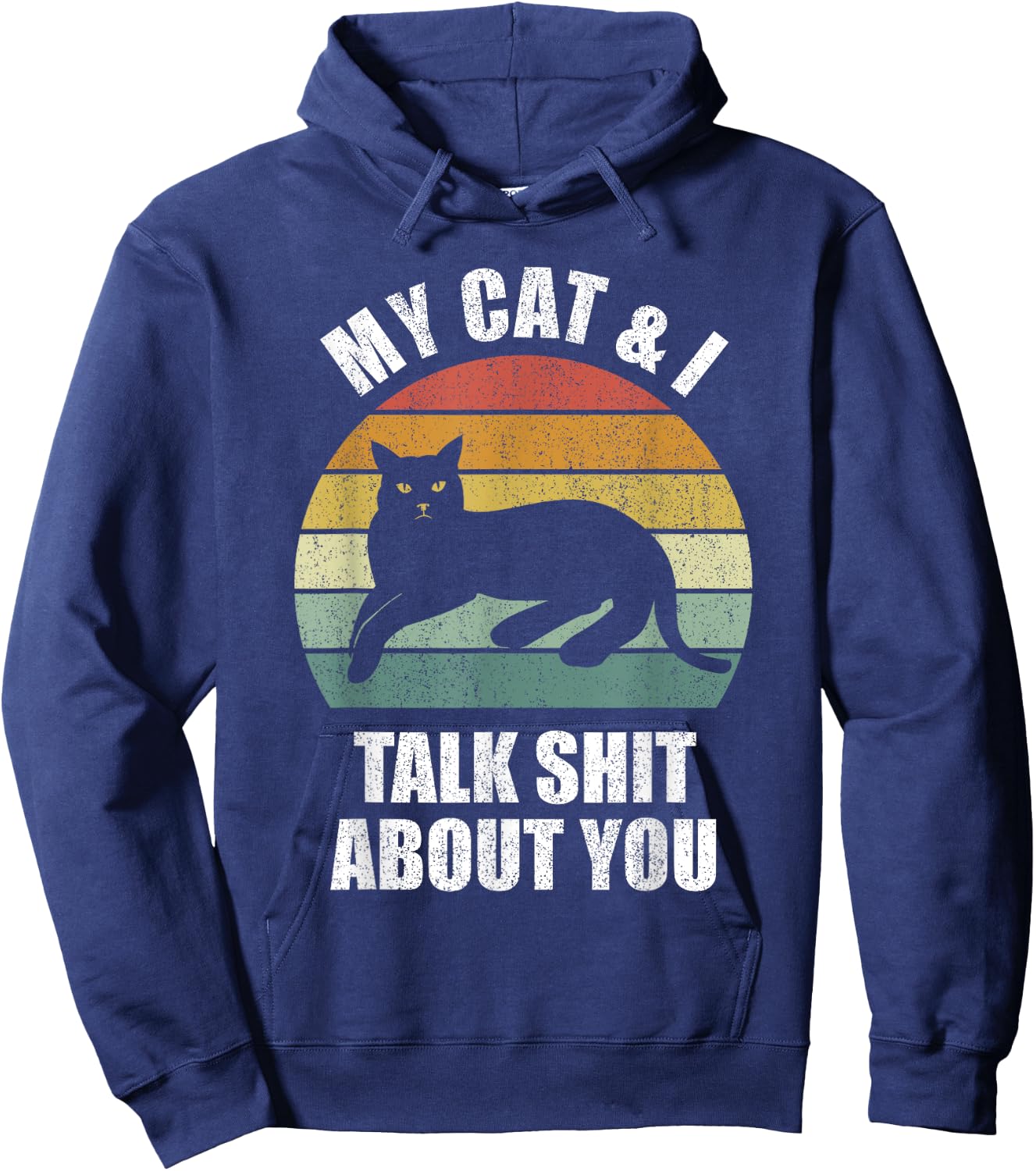 My Cat & I Talk Shit About You Shirt Black Cat Funny Cat Women Hoodie - Hoodie | Navy