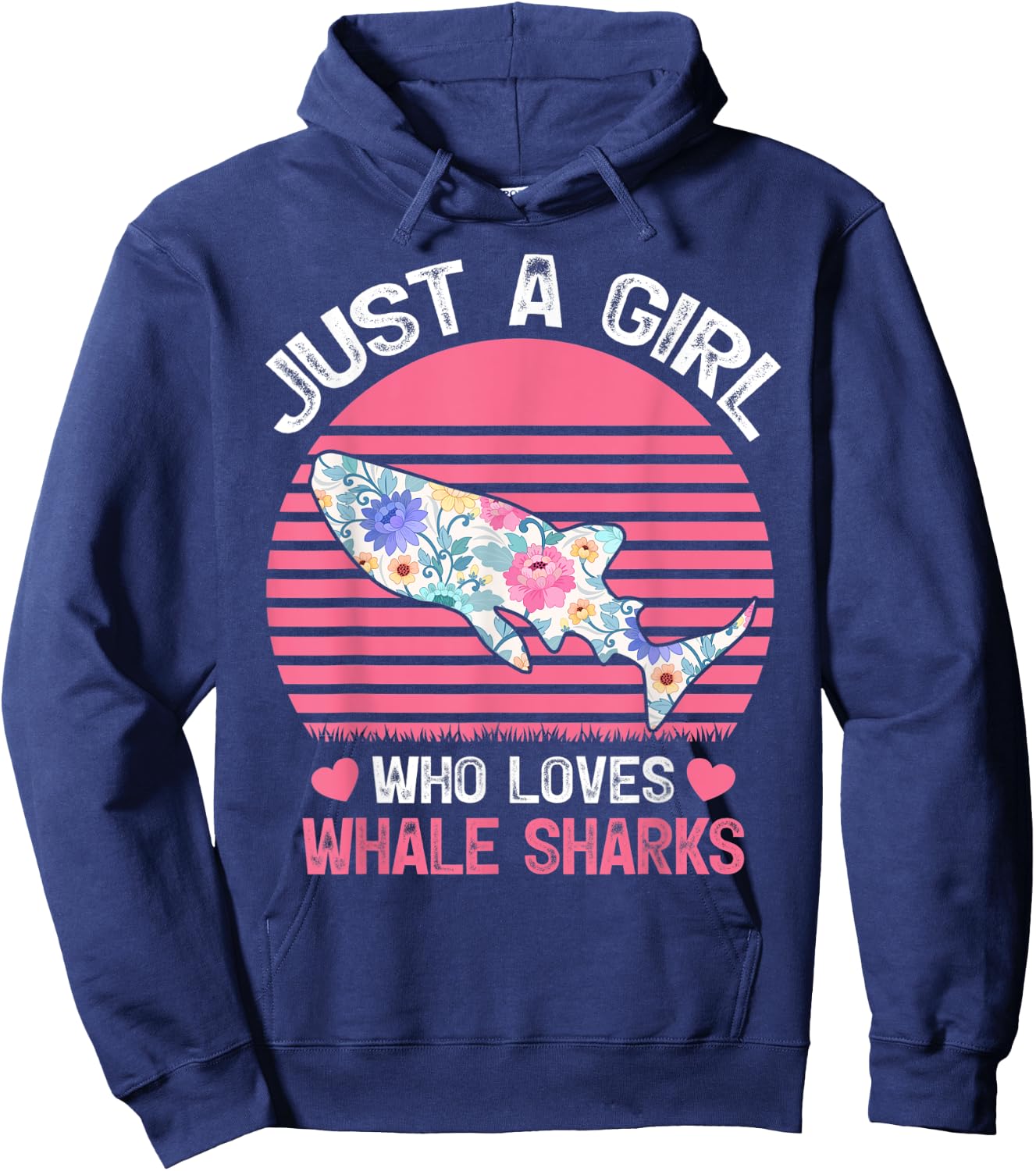 Vintage Whale Shark Lover Just A Girl Who Loves Whale Sharks Hoodie - Hoodie | Navy