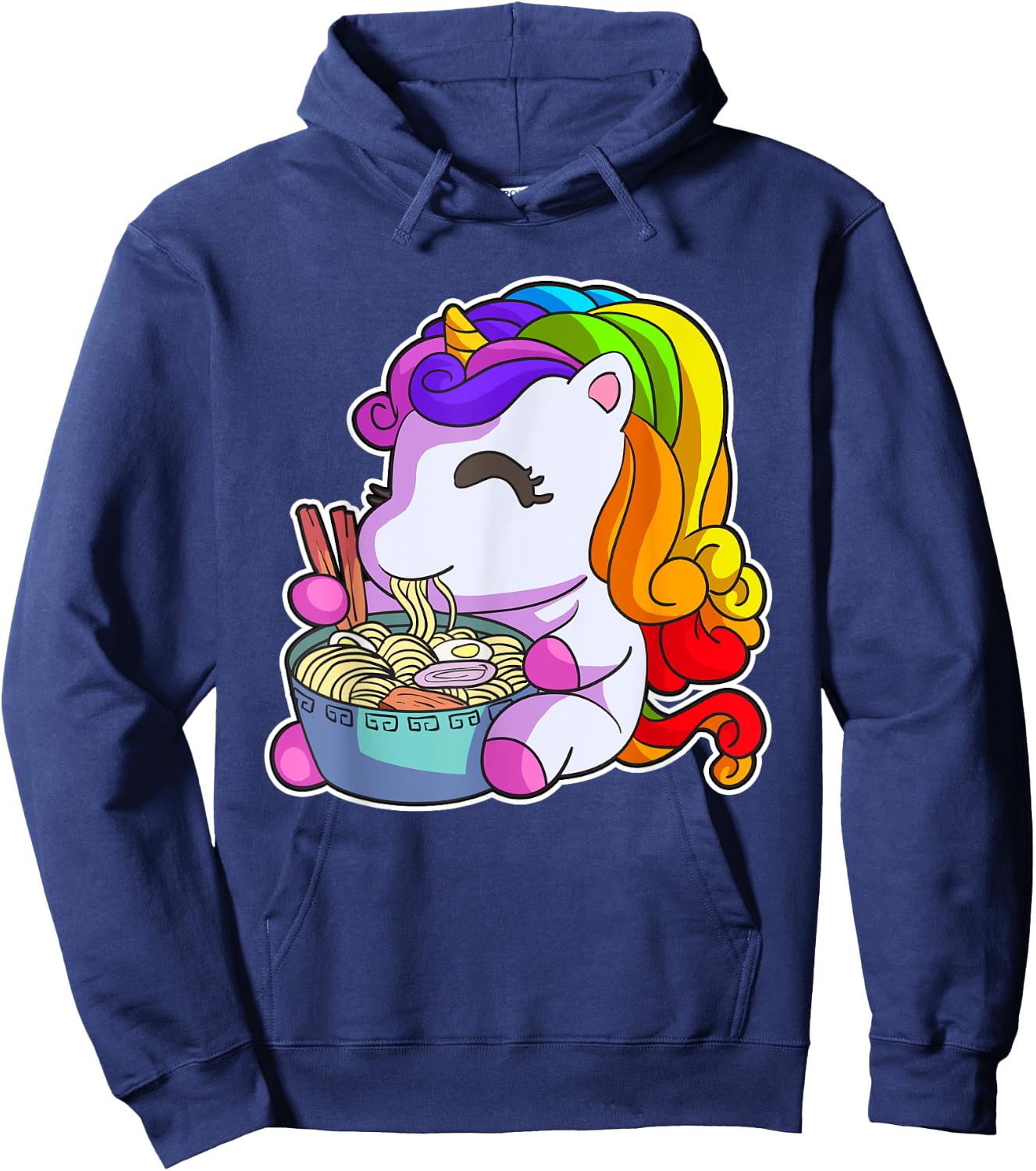 Kawaii Ramen Shirt Women Ramen Noodles Gift Unicorn Girls Hoodie - Hoodie | Navy