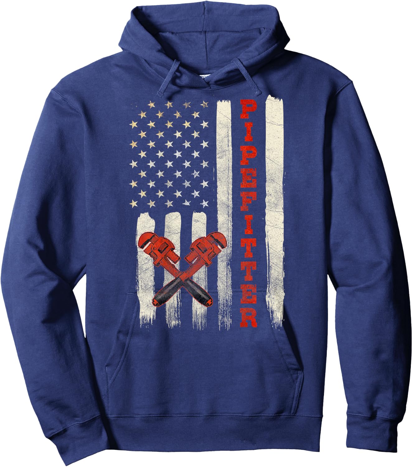 Pipefitter Gifts Funny Plumber Image On Back Of Shirt Hoodie - Hoodie | Navy
