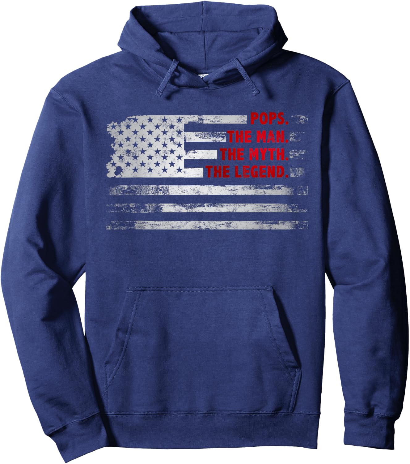 Pops The Man Myth Legend American USA flag Father’s day gift Hoodie - Hoodie | Navy